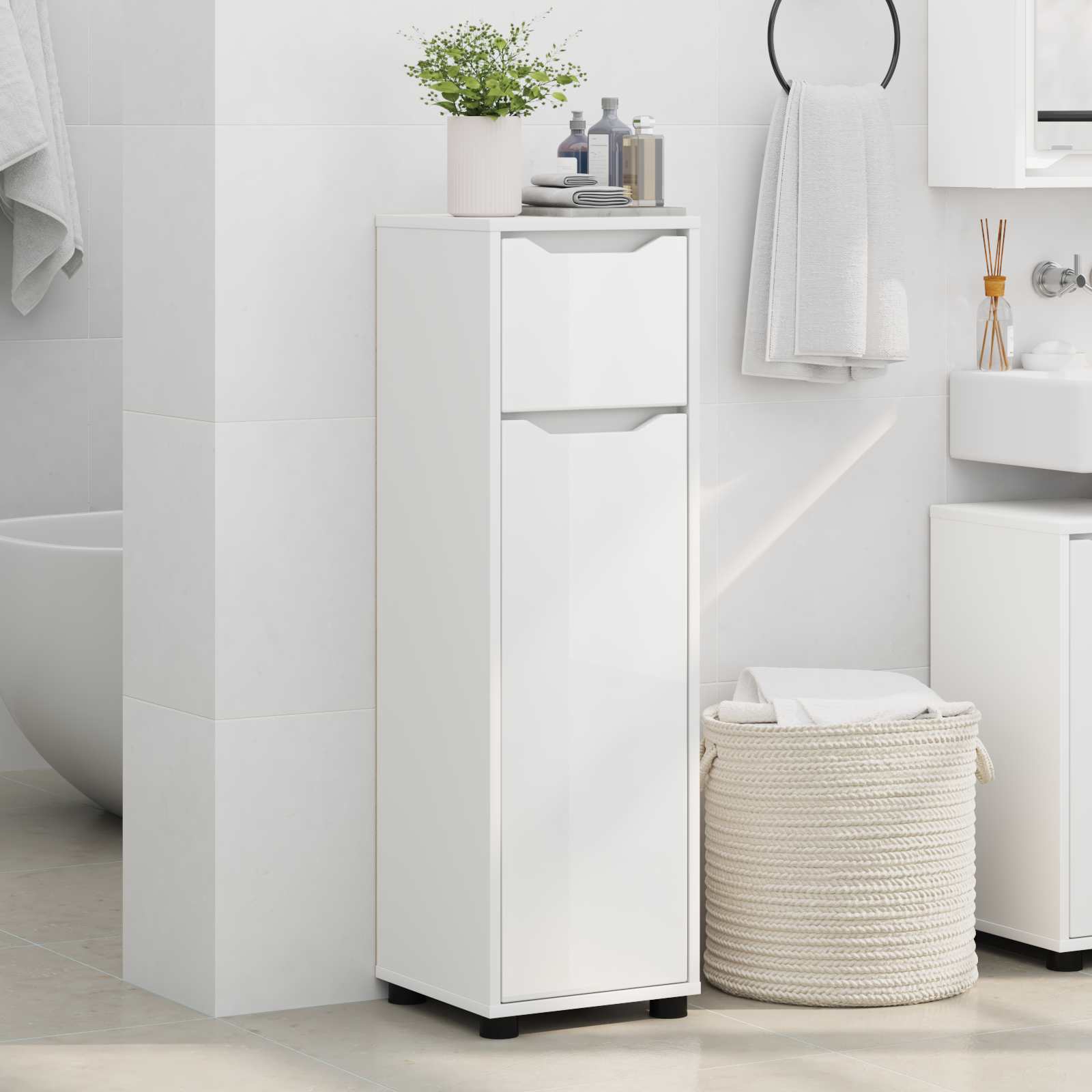 vidaXL Badkamer Kast Grijs Sonoma 30,5 x 30 x 101 cm Bewerkt hout