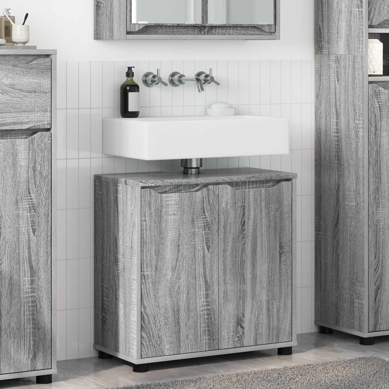 vidaXL Badkamer wastafelkast Wit 60 x 30 x 60 cm Bewerkt hout