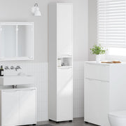 vidaXL Badkamer Kast met plank Wit 30,5 x 30 x 195 cm Bewerkt hout