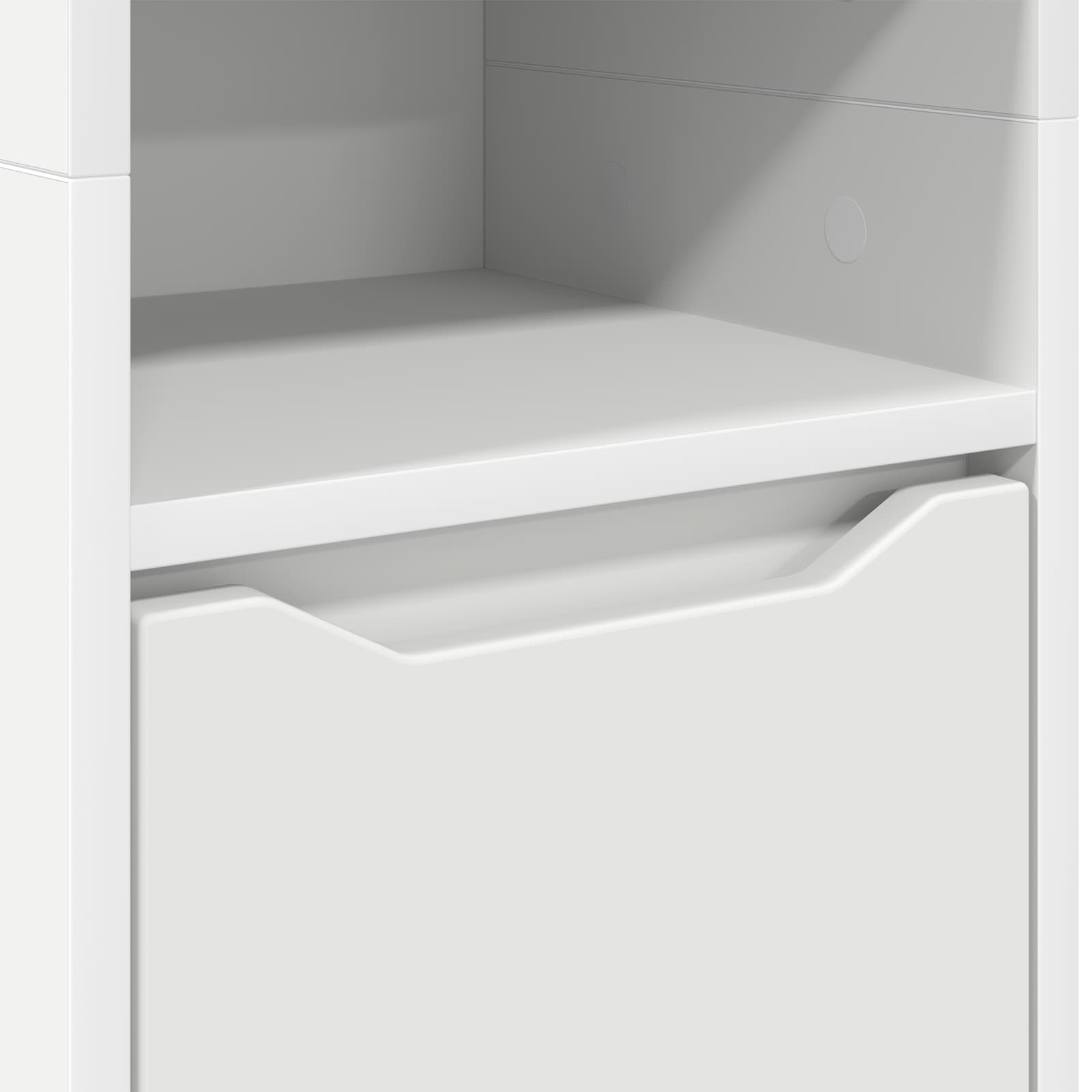 vidaXL Badkamer Kast met plank Wit 30,5 x 30 x 195 cm Bewerkt hout