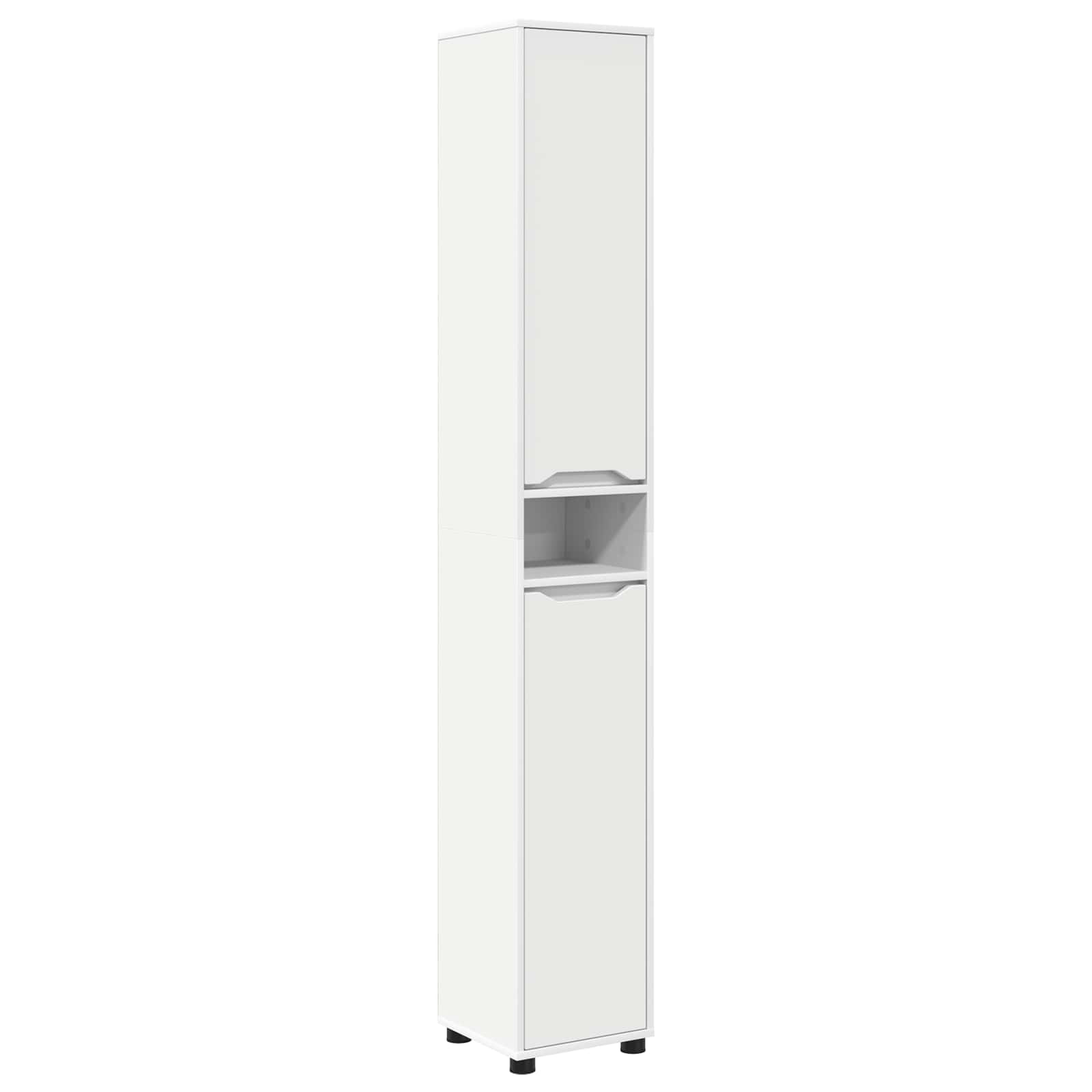 vidaXL Badkamer Kast met plank Wit 30,5 x 30 x 195 cm Bewerkt hout