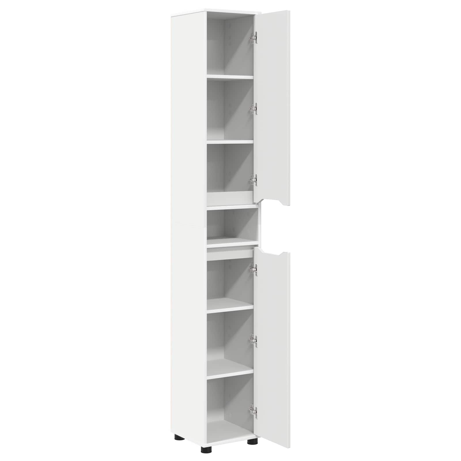 vidaXL Badkamer Kast met plank Wit 30,5 x 30 x 195 cm Bewerkt hout
