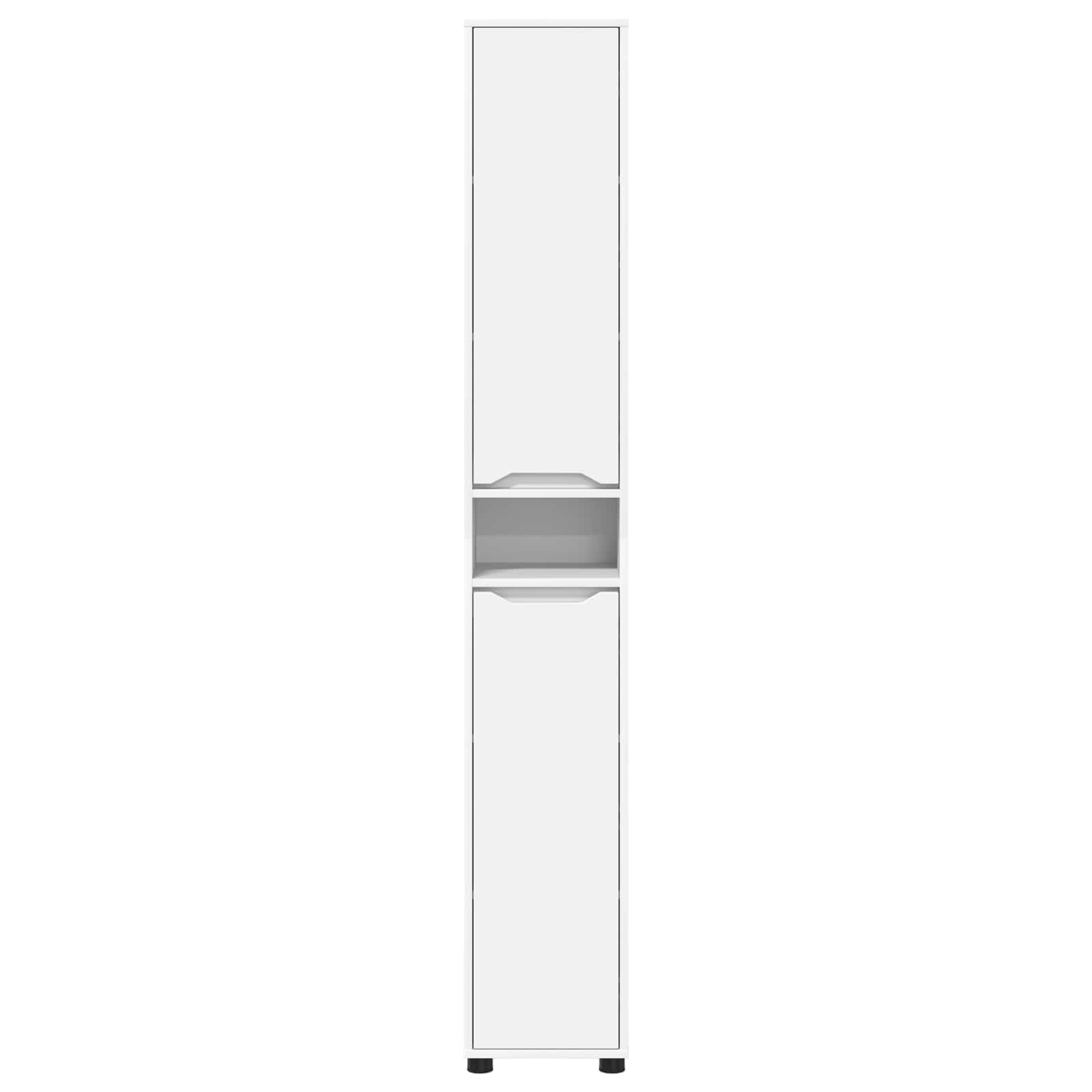 vidaXL Badkamer Kast met plank Wit 30,5 x 30 x 195 cm Bewerkt hout