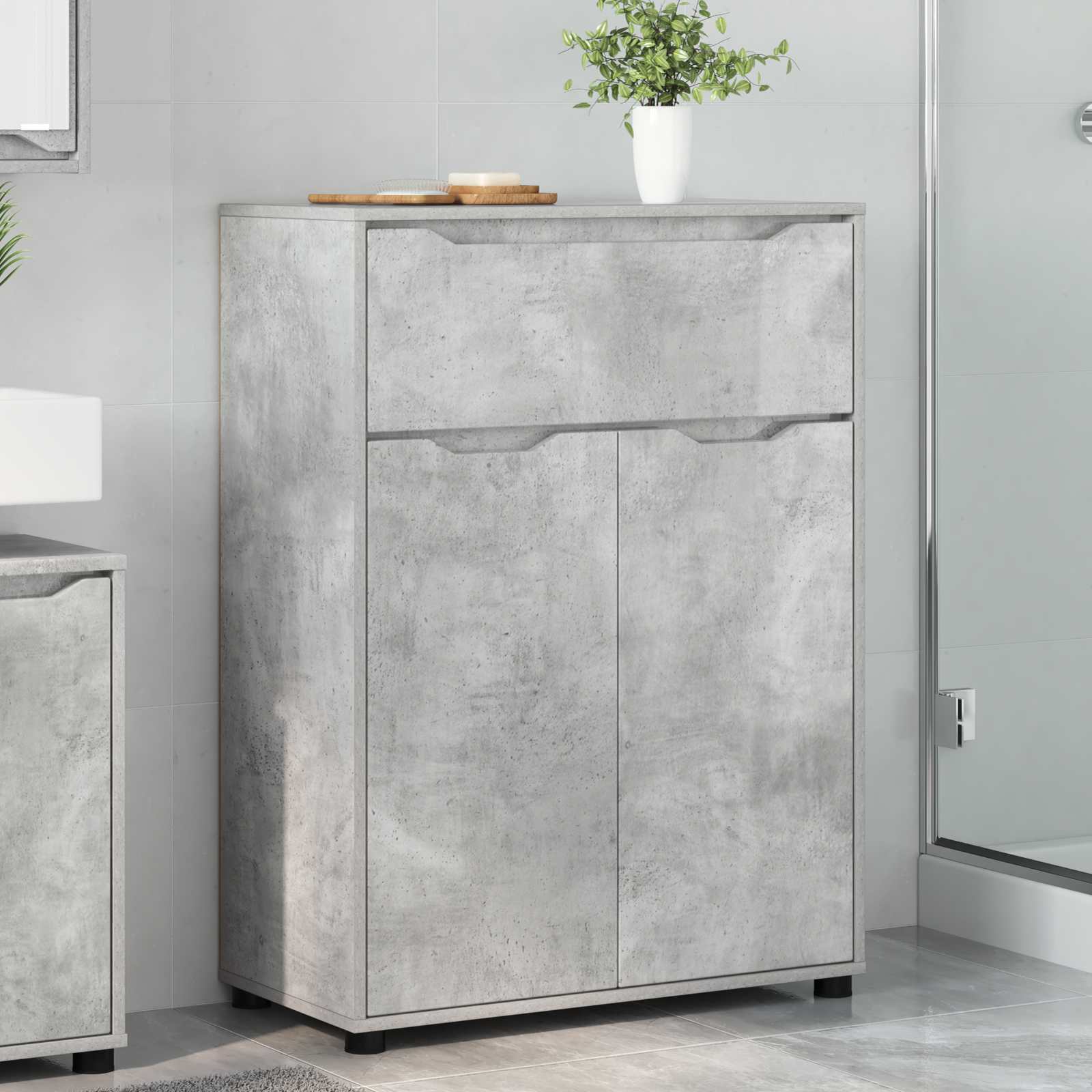 vidaXL Badkamer Kast met lade Wit 72,5 x 36,5 x 100 cm Bewerkt hout