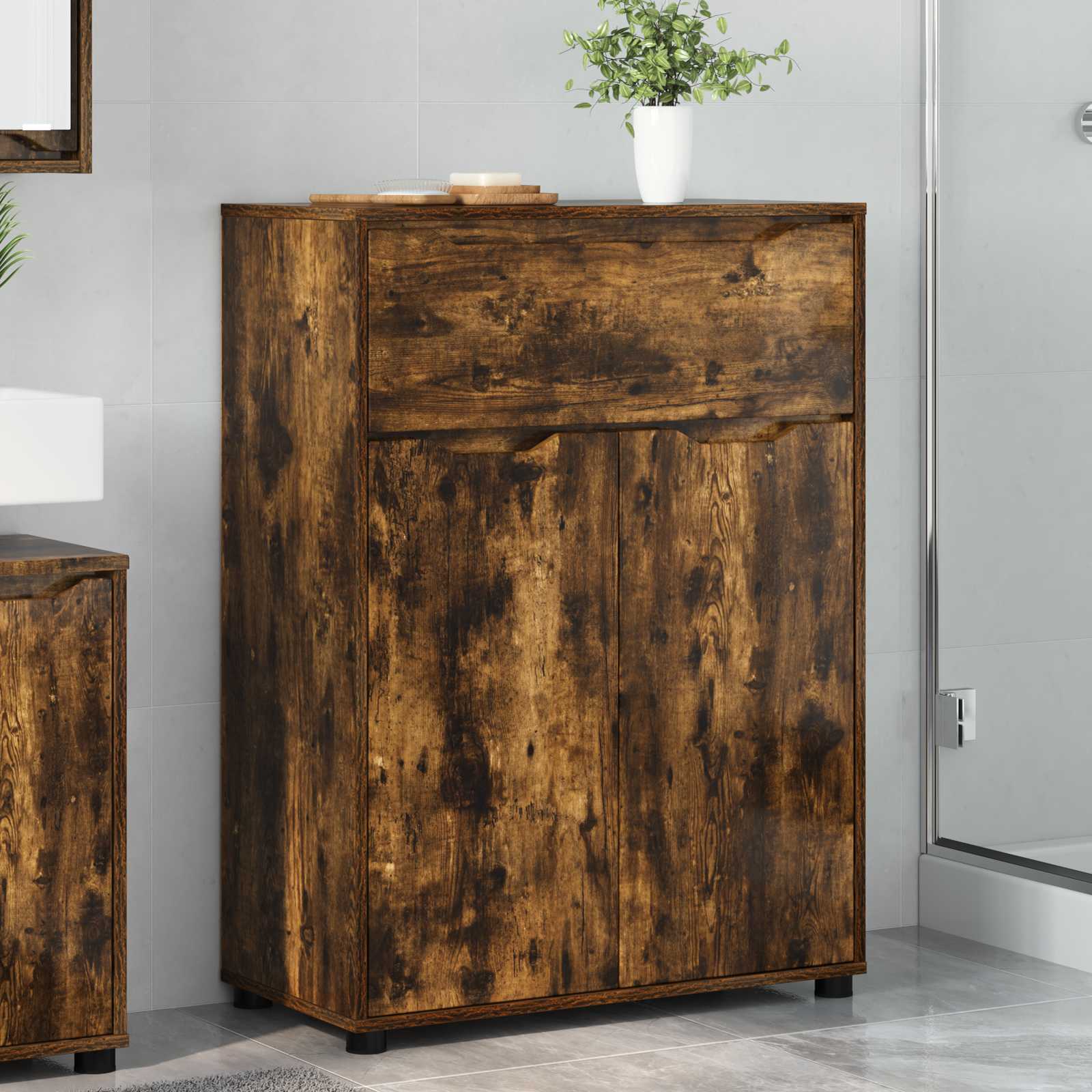 vidaXL Badkamer Kast met lade Wit 72,5 x 36,5 x 100 cm Bewerkt hout