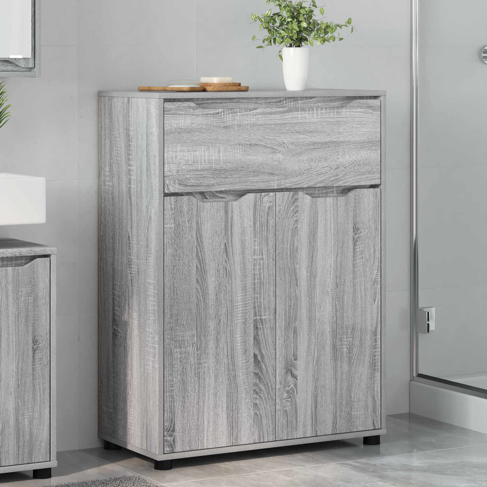 vidaXL Badkamer Kast met lade Wit 72,5 x 36,5 x 100 cm Bewerkt hout