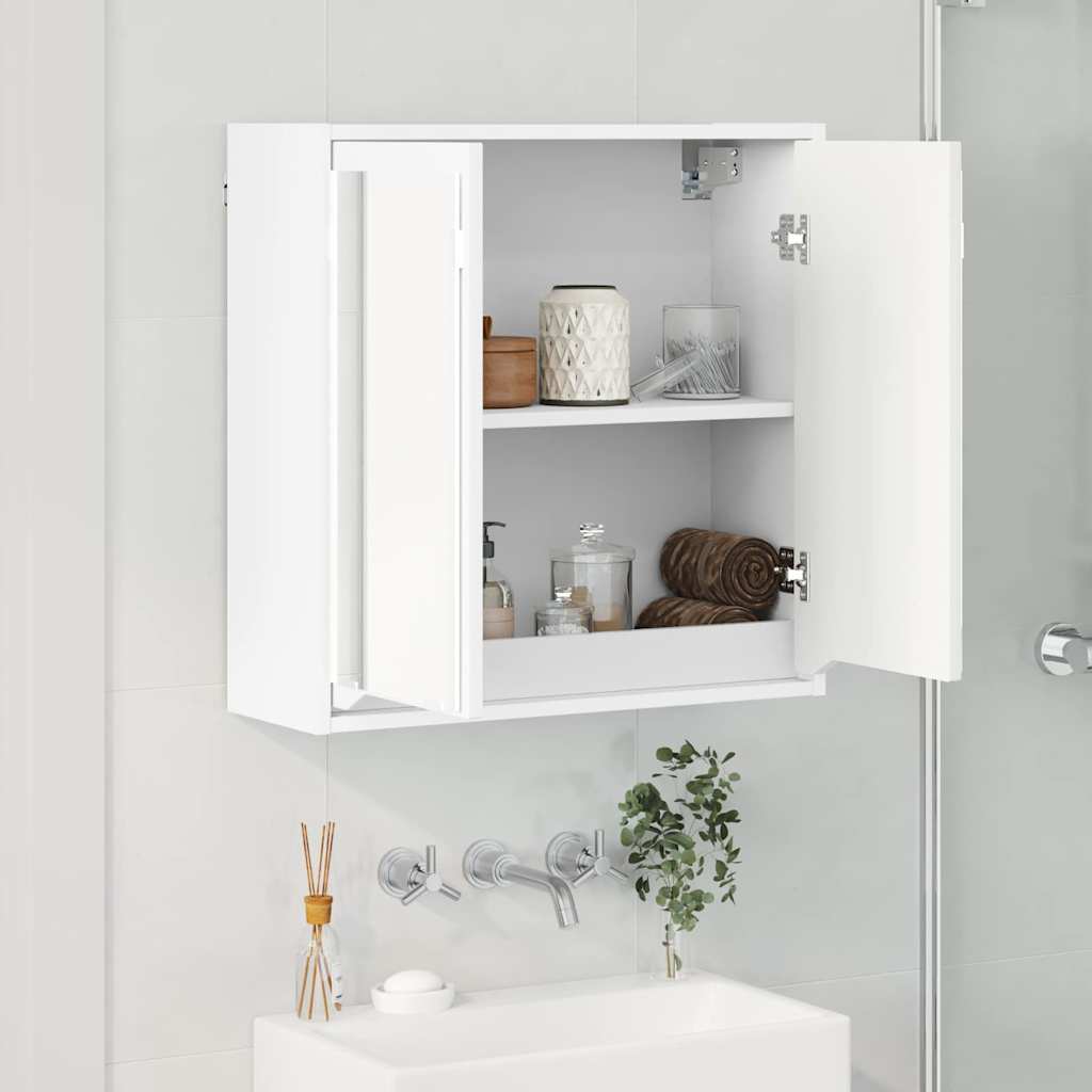 vidaXL Badkamer spiegelkast met plank Wit 60 x 20 x 60 cm Bewerkt hout
