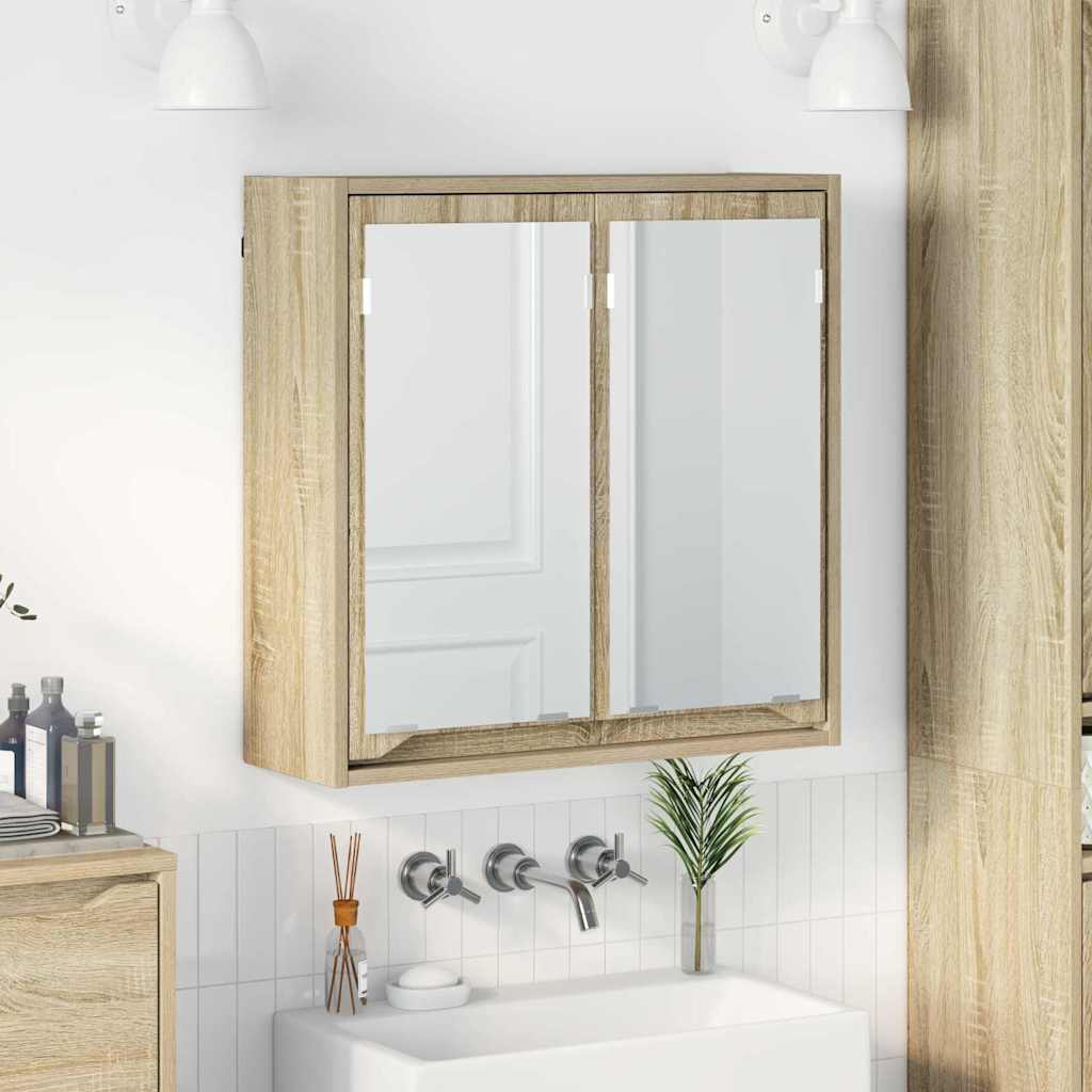 vidaXL Badkamer spiegelkast met plank Wit 60 x 20 x 60 cm Bewerkt hout