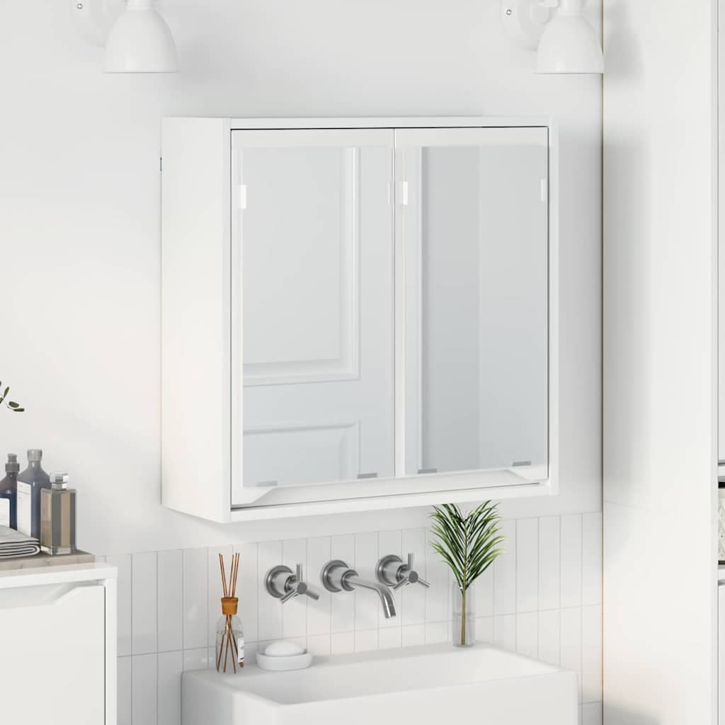 vidaXL Badkamer spiegelkast met plank Wit 60 x 20 x 60 cm Bewerkt hout