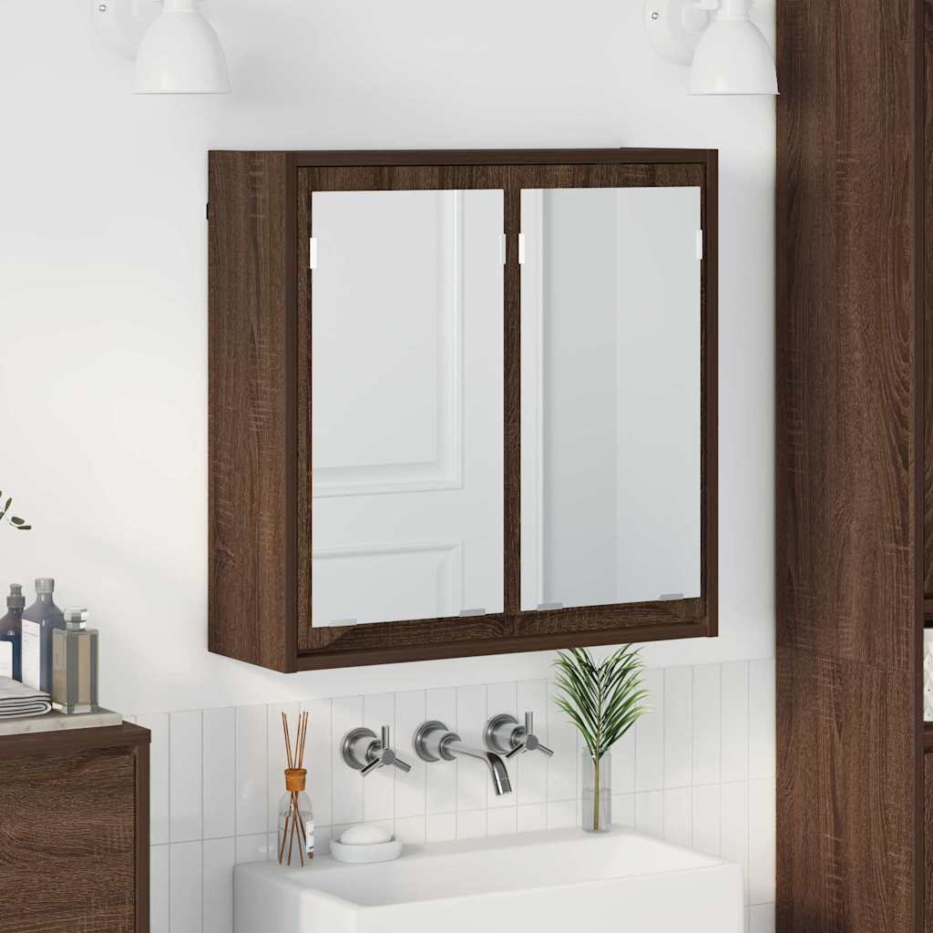 vidaXL Badkamer spiegelkast met plank Wit 60 x 20 x 60 cm Bewerkt hout