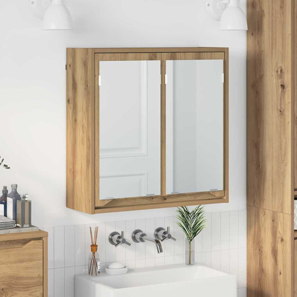 vidaXL Badkamer spiegelkast met plank Wit 60 x 20 x 60 cm Bewerkt hout