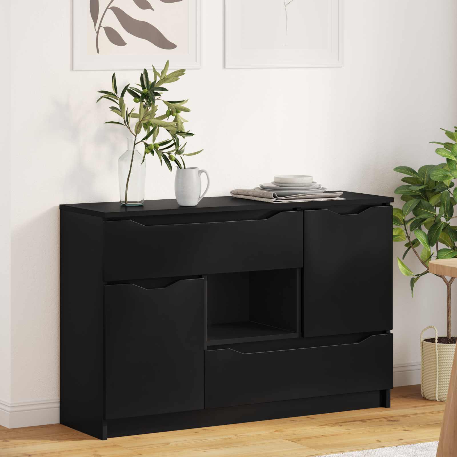 vidaXL Dressoir met lade Wit 100 x 30 x 65,6 Bewerkt hout