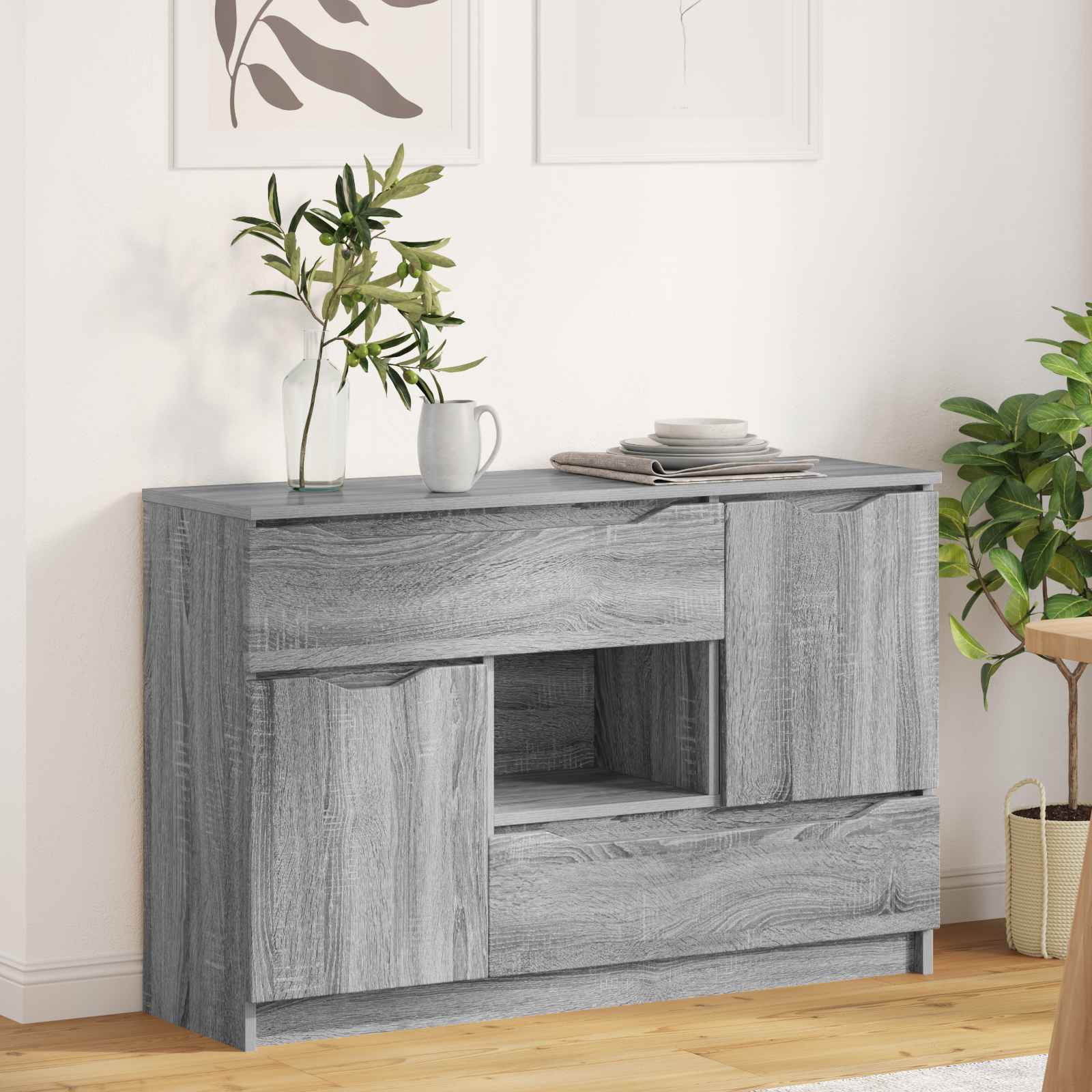 vidaXL Dressoir met lade Wit 100 x 30 x 65,6 Bewerkt hout