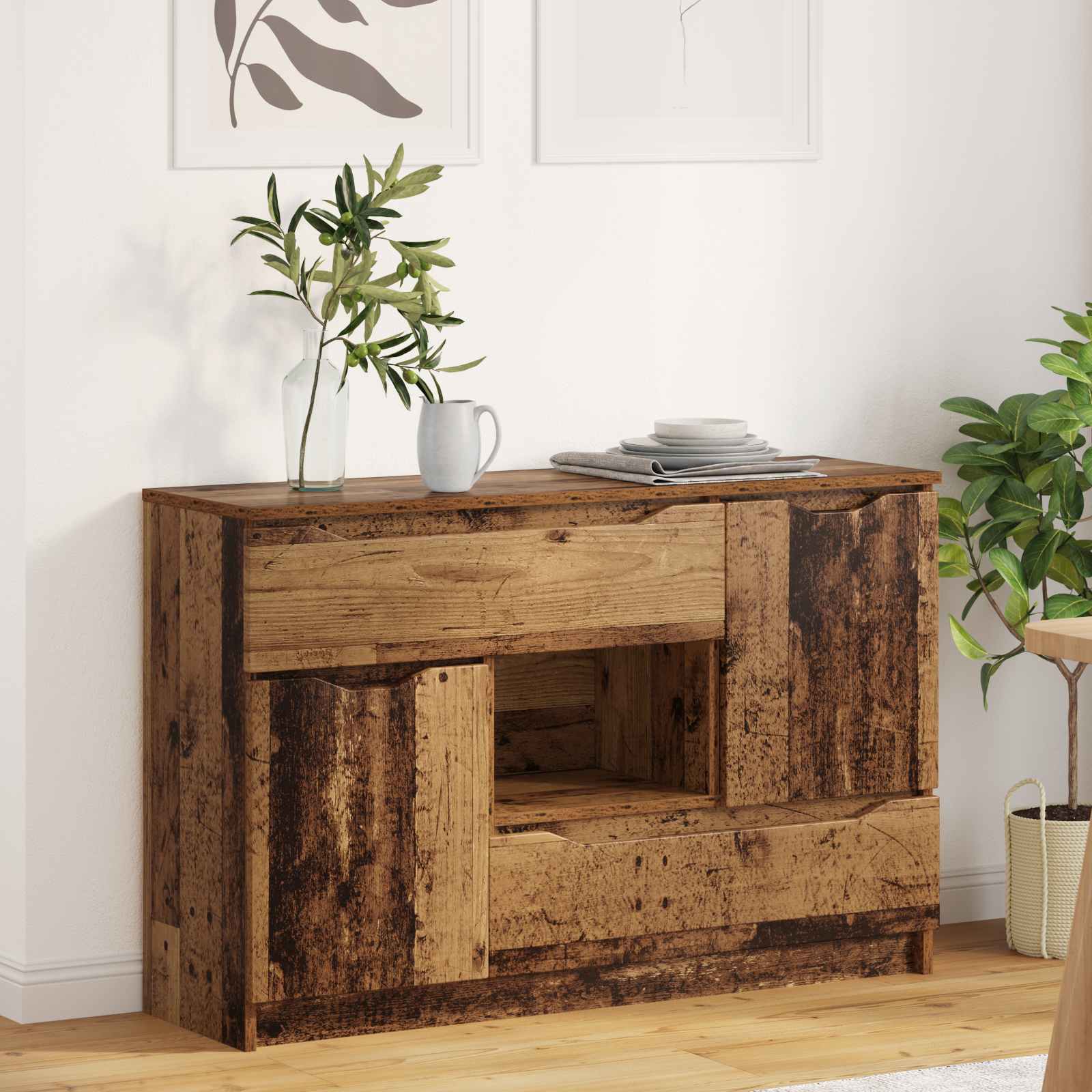 vidaXL Dressoir met lade Wit 100 x 30 x 65,6 Bewerkt hout
