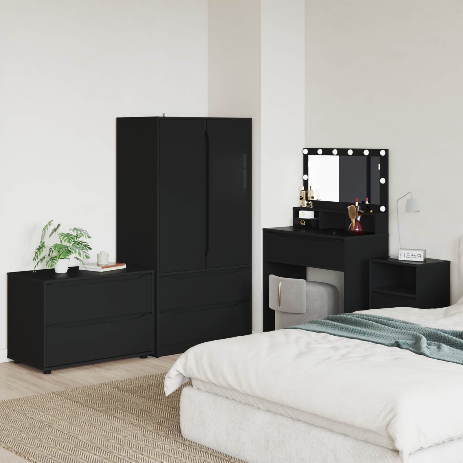 vidaXL Opslagkasten 2 pcs Wit 80 x 48 x 105 cm Bewerkt hout