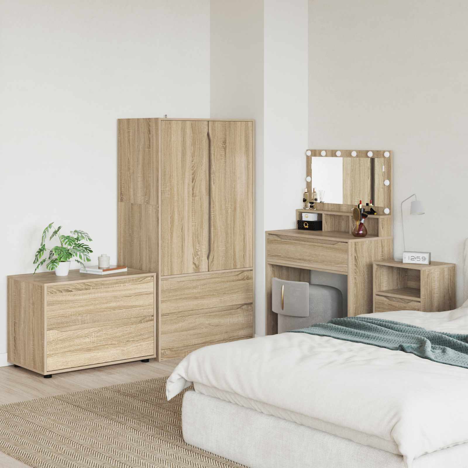 vidaXL Opslagkasten 2 pcs Wit 80 x 48 x 105 cm Bewerkt hout