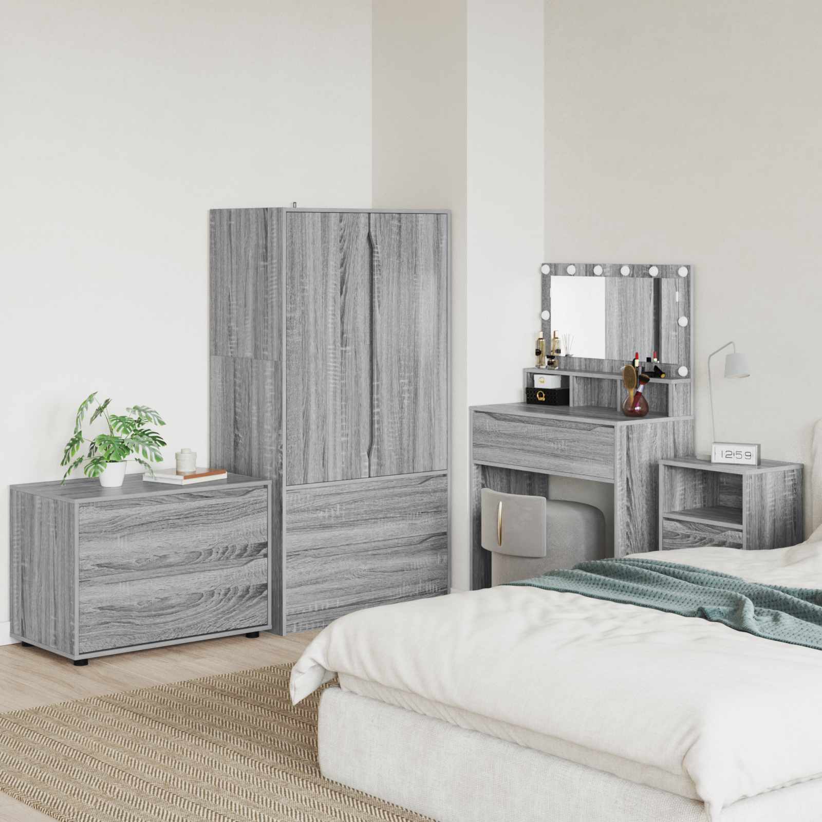 vidaXL Opslagkasten 2 pcs Wit 80 x 48 x 105 cm Bewerkt hout