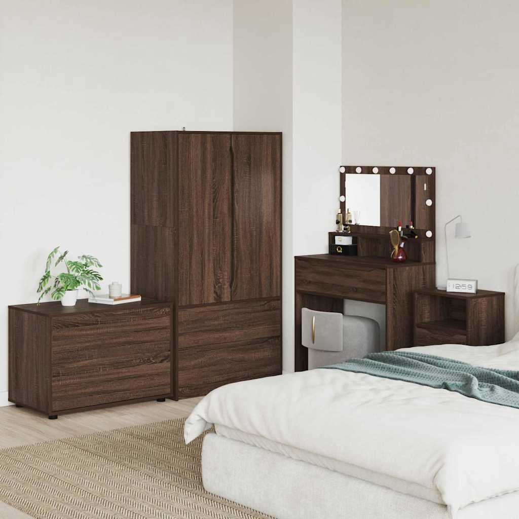 vidaXL Opslagkasten 2 pcs Wit 80 x 48 x 105 cm Bewerkt hout