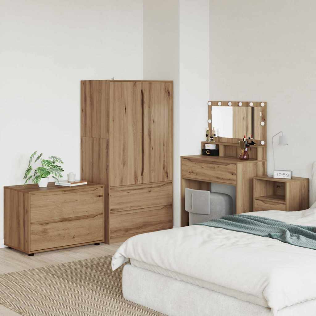 vidaXL Opslagkasten 2 pcs Wit 80 x 48 x 105 cm Bewerkt hout