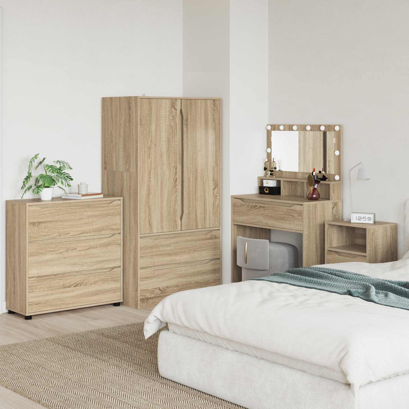 vidaXL Opslagkasten 2 pcs Wit 80 x 48 x 105 cm Bewerkt hout