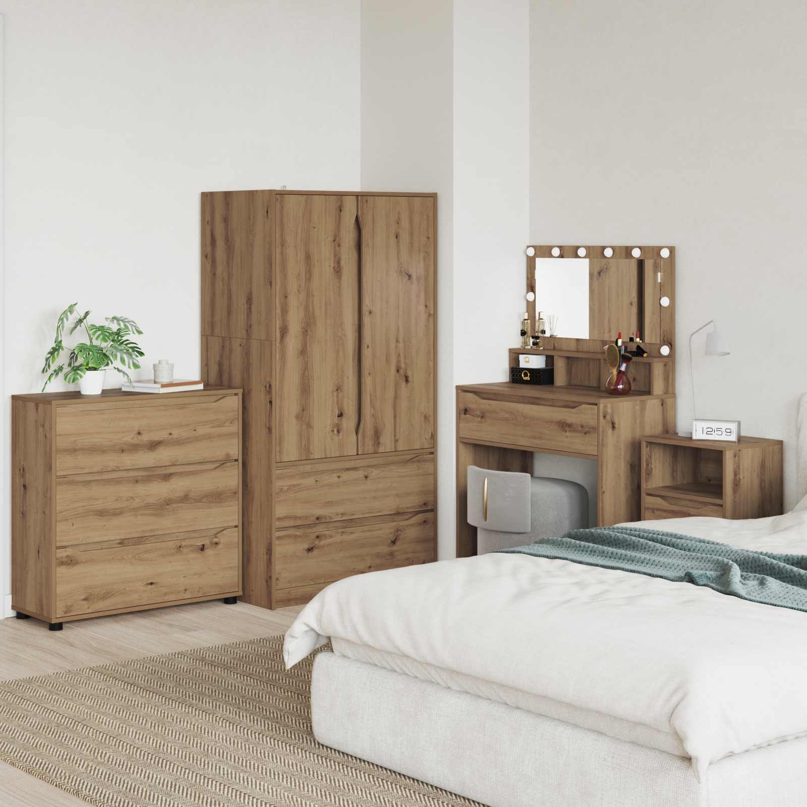 vidaXL Opslagkasten 2 pcs Wit 80 x 48 x 105 cm Bewerkt hout