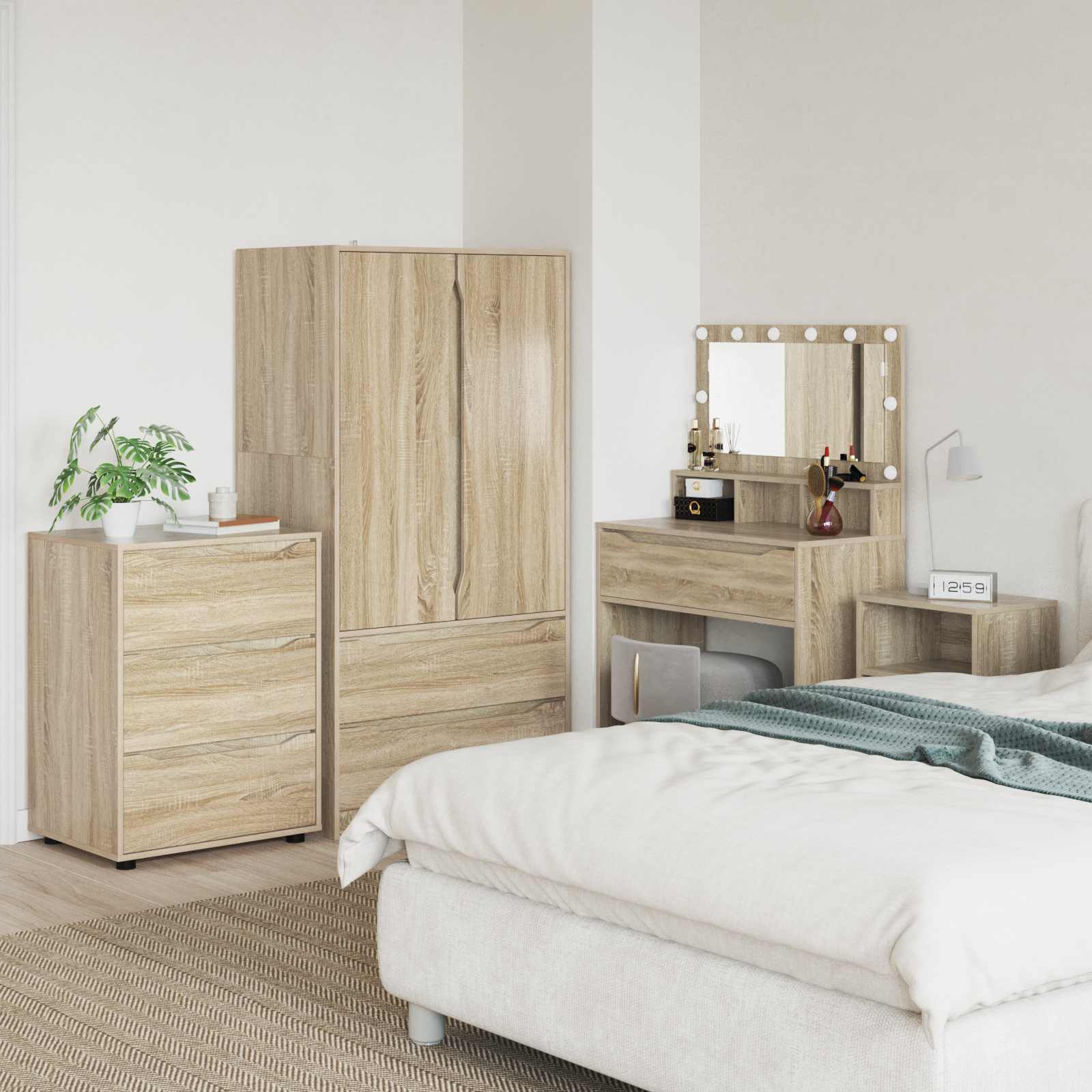 vidaXL Opslagkasten 2 pcs Wit 80 x 48 x 105 cm Bewerkt hout