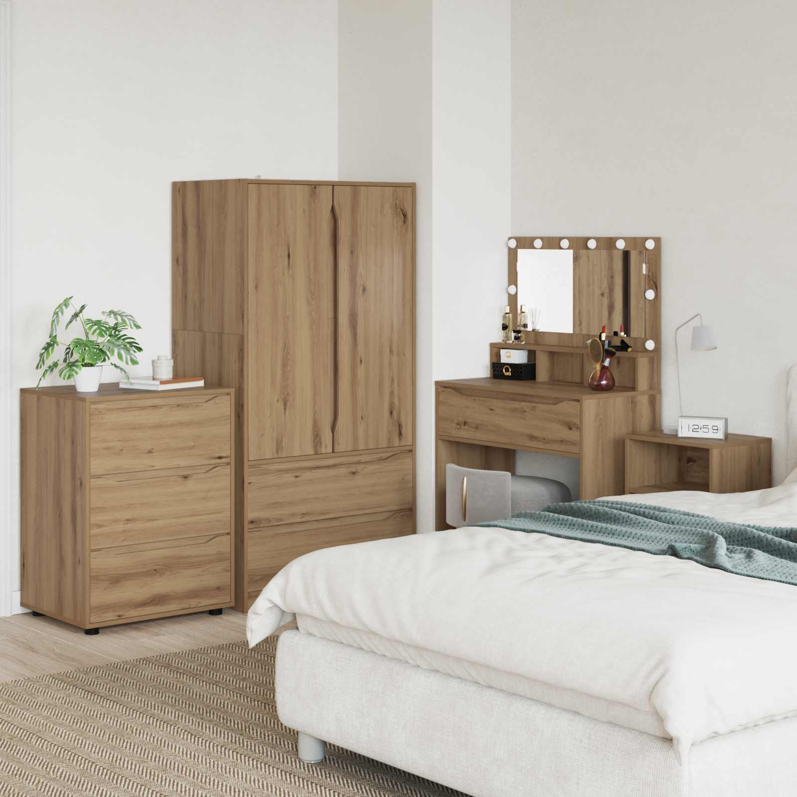 vidaXL Opslagkasten 2 pcs Wit 80 x 48 x 105 cm Bewerkt hout