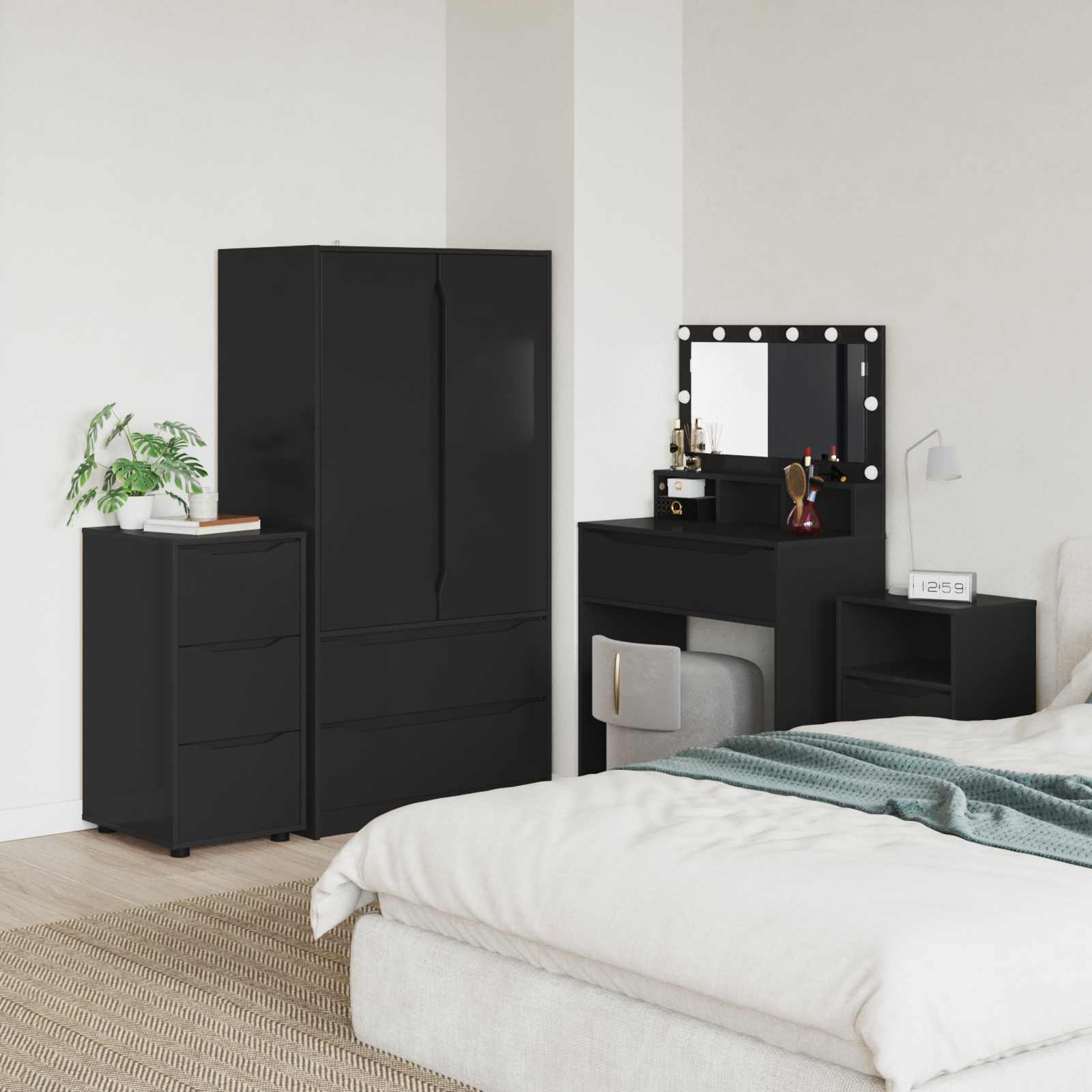 vidaXL Opslagkasten 2 pcs Wit 80 x 48 x 105 cm Bewerkt hout
