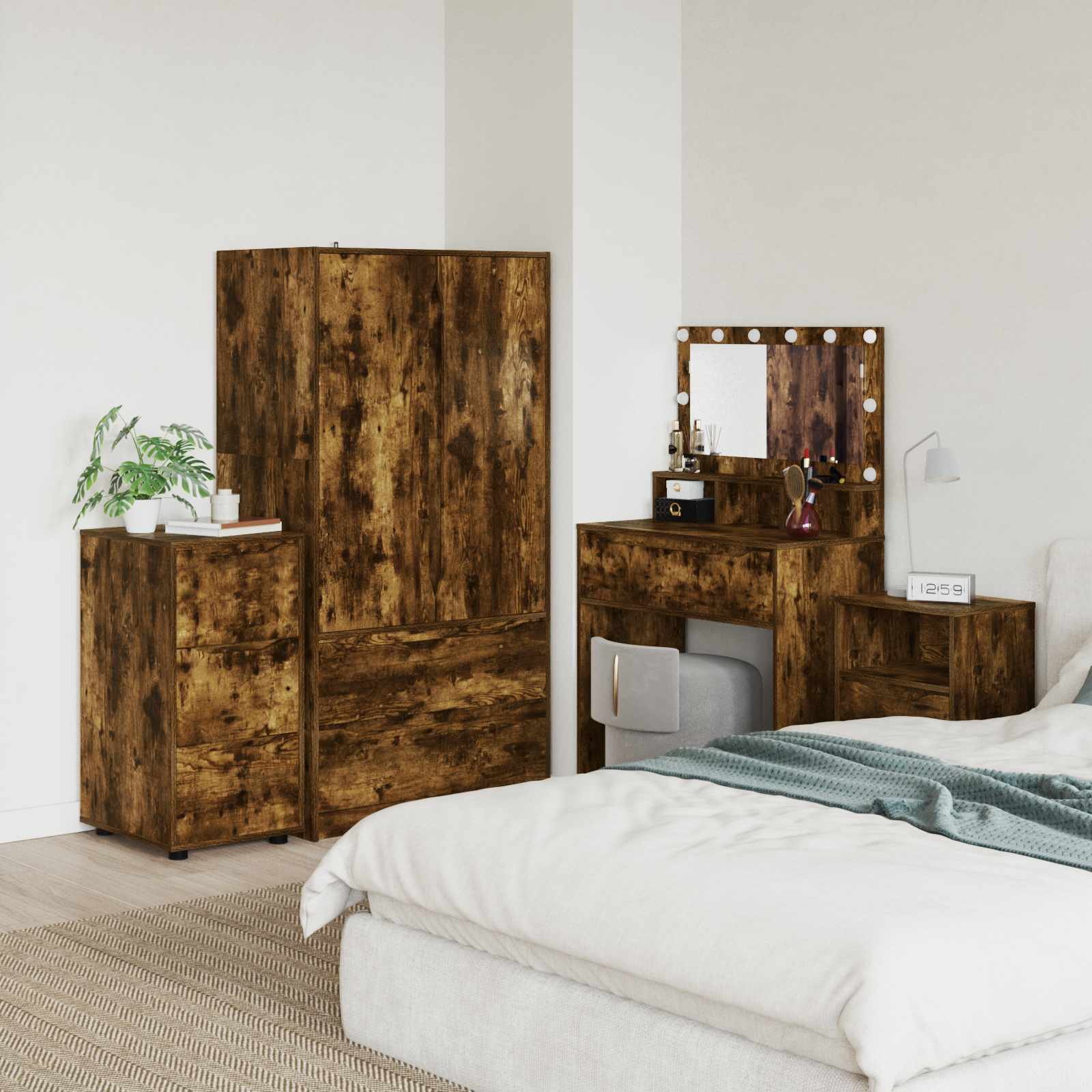 vidaXL Opslagkasten 2 pcs Wit 80 x 48 x 105 cm Bewerkt hout