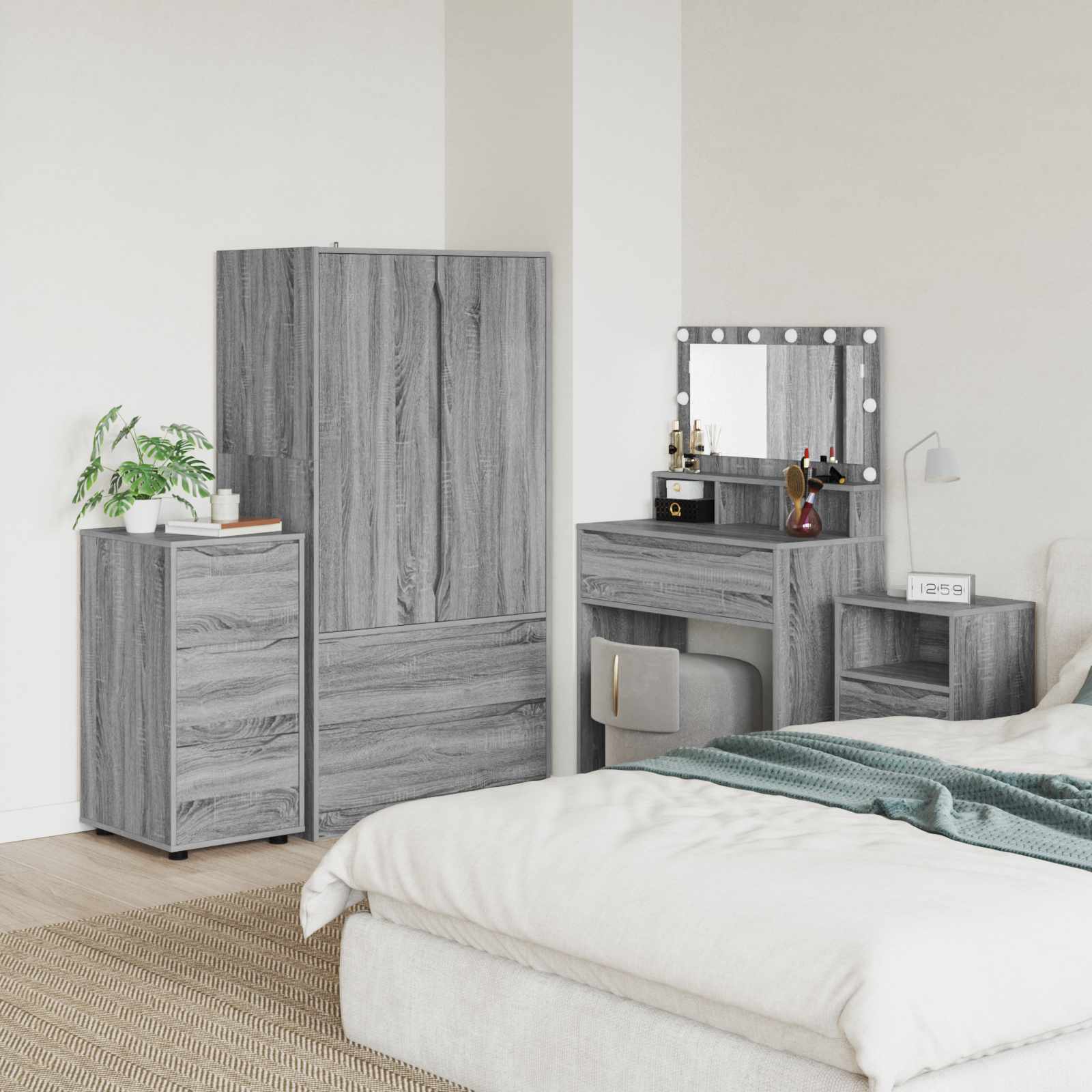 vidaXL Opslagkasten 2 pcs Wit 80 x 48 x 105 cm Bewerkt hout
