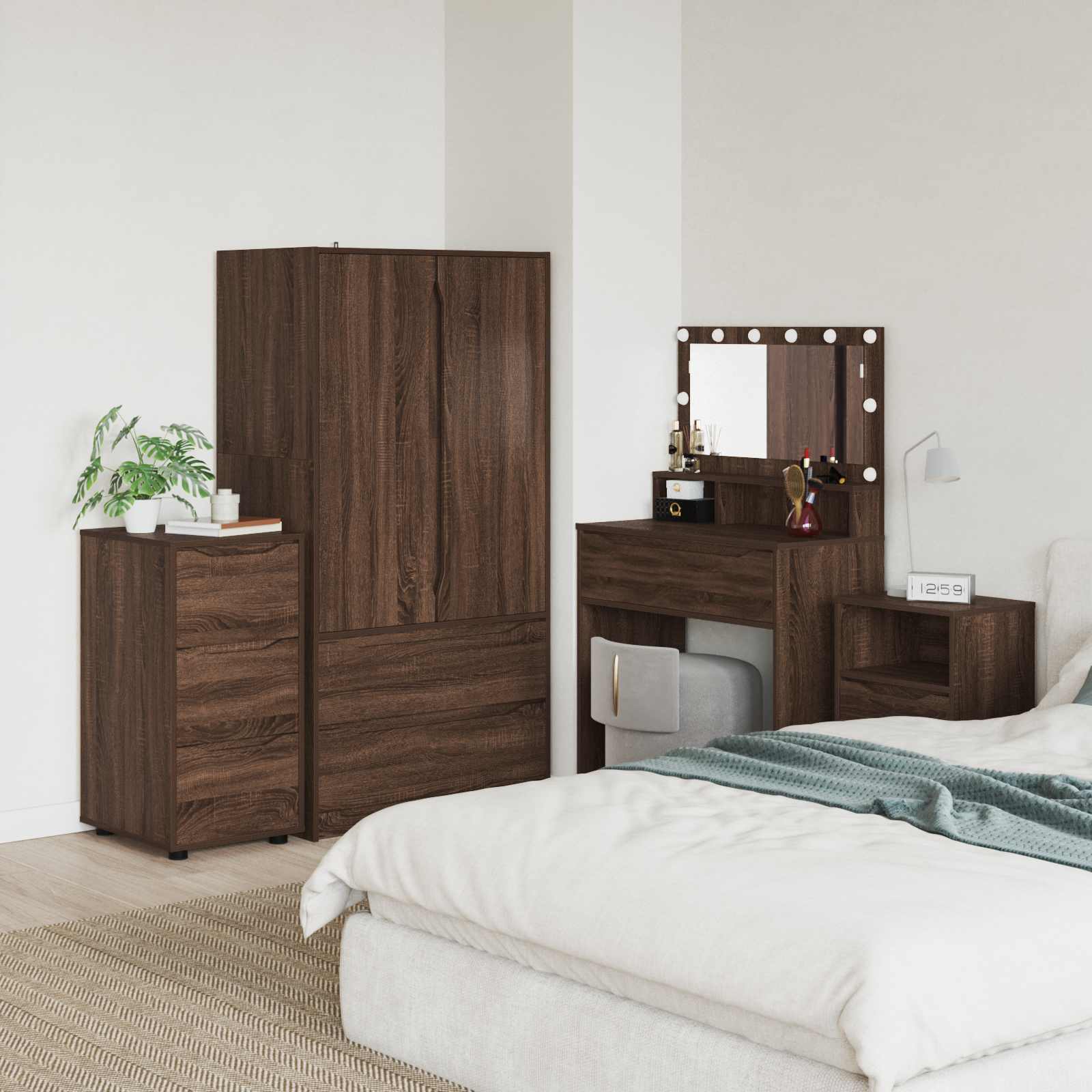 vidaXL Opslagkasten 2 pcs Wit 80 x 48 x 105 cm Bewerkt hout