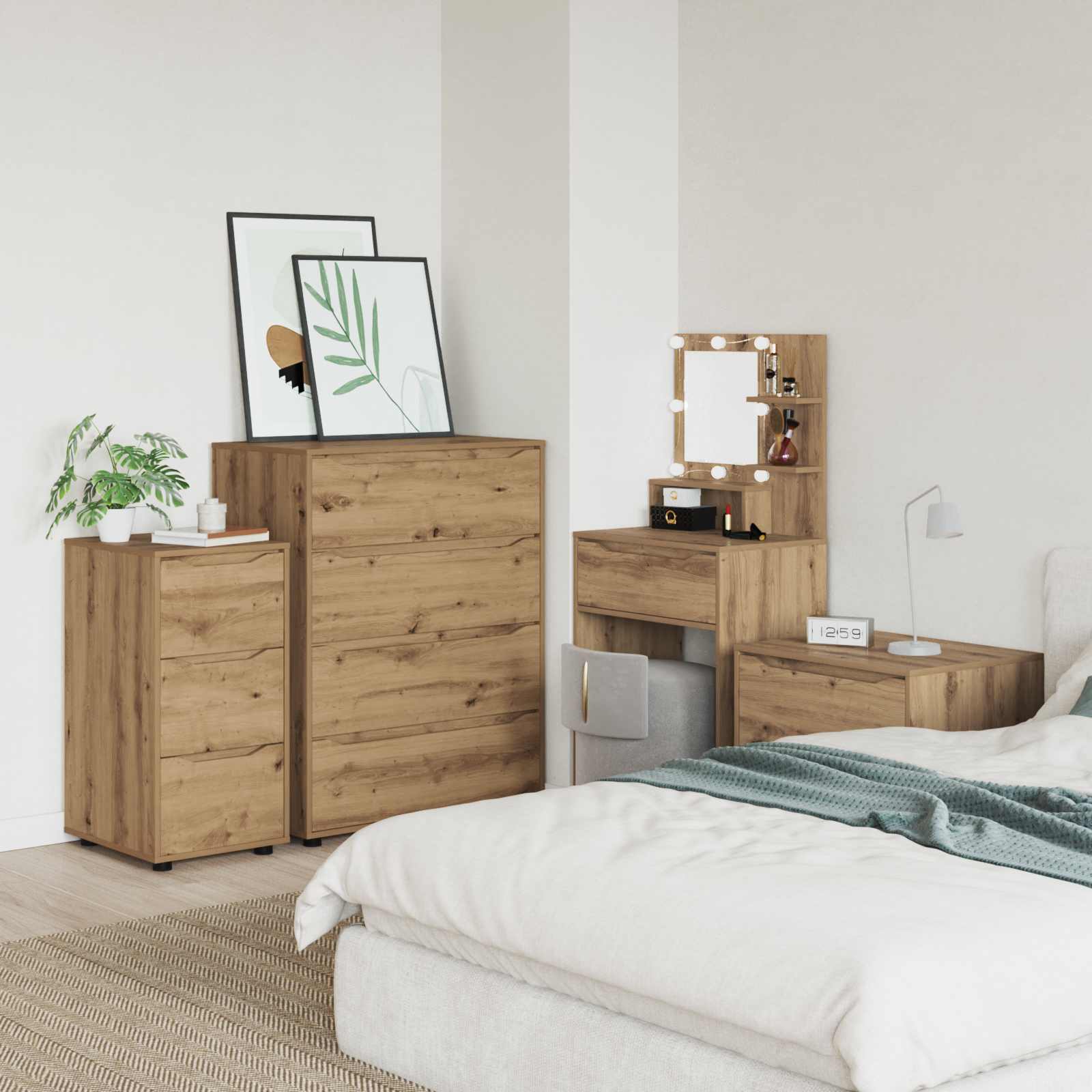 vidaXL Opslagkasten 2 pcs Wit 80 x 48 x 105 cm Bewerkt hout