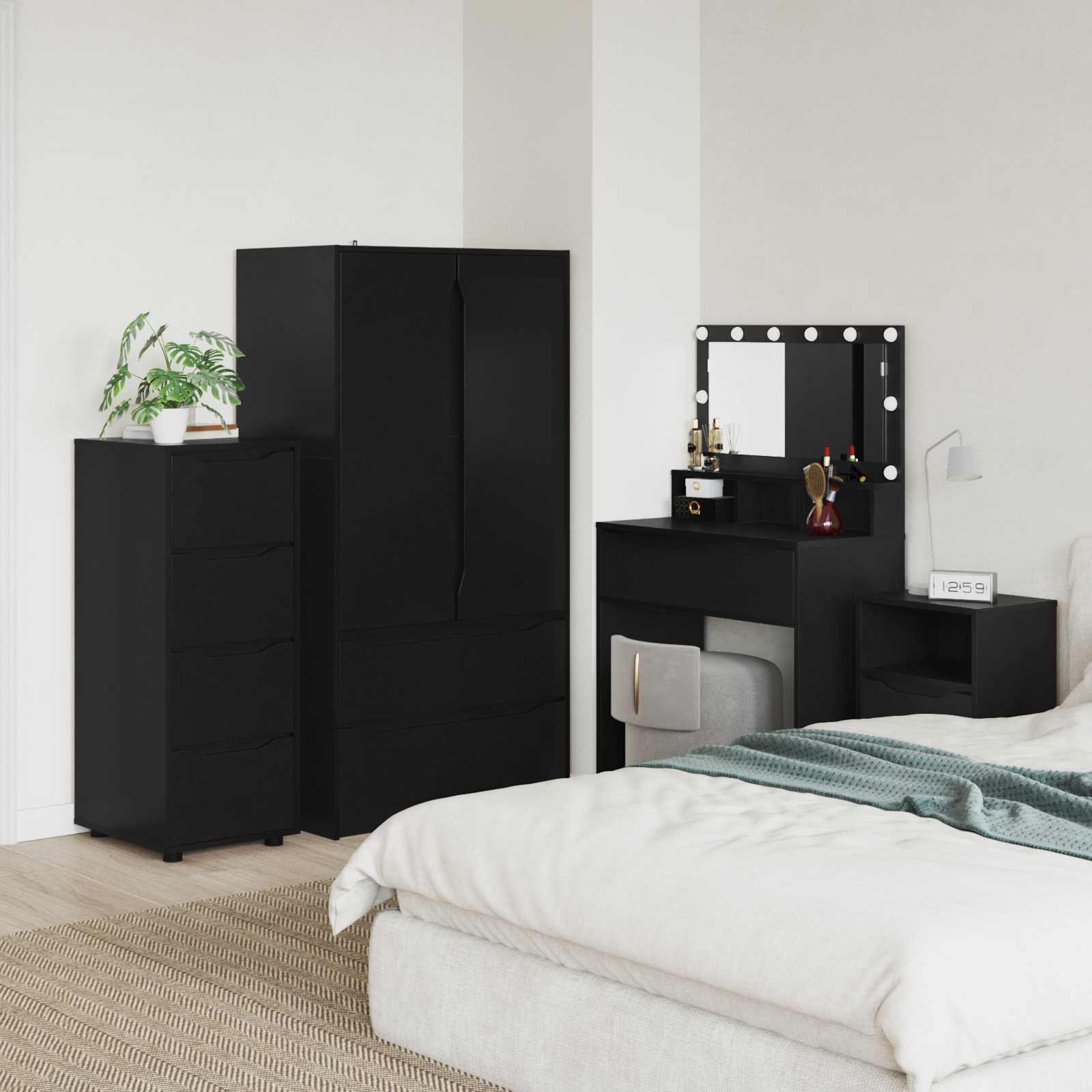 vidaXL Opslagkasten 2 pcs Wit 80 x 48 x 105 cm Bewerkt hout
