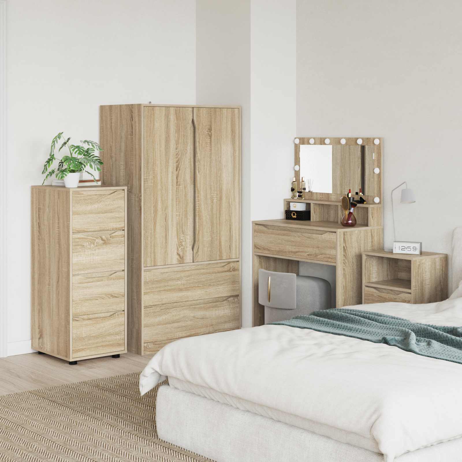 vidaXL Opslagkasten 2 pcs Wit 80 x 48 x 105 cm Bewerkt hout