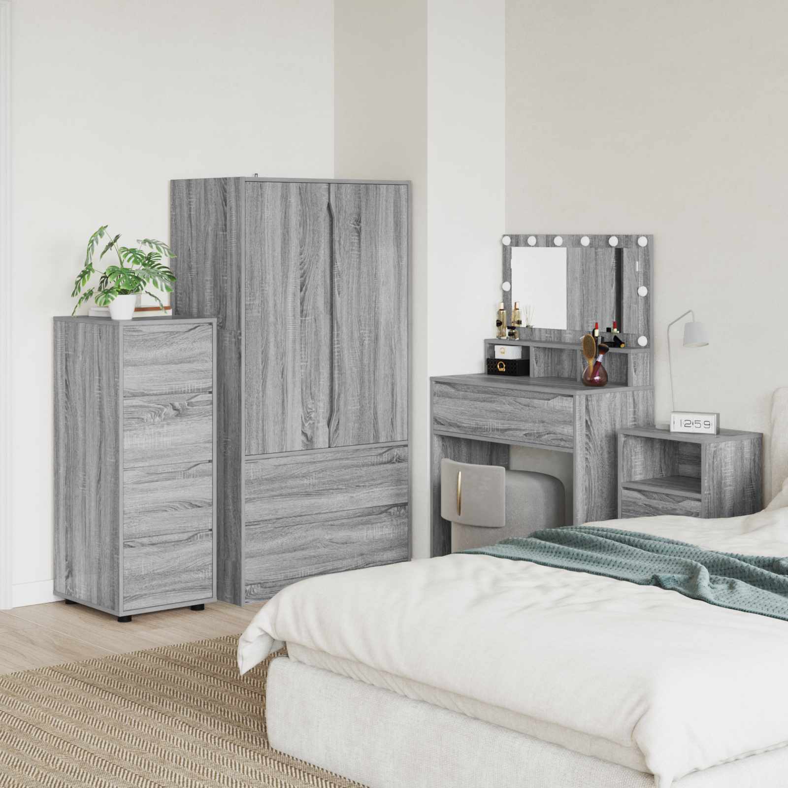 vidaXL Opslagkasten 2 pcs Wit 80 x 48 x 105 cm Bewerkt hout