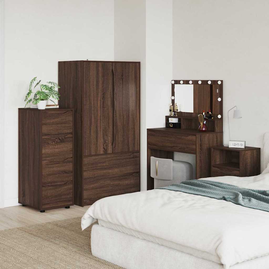 vidaXL Opslagkasten 2 pcs Wit 80 x 48 x 105 cm Bewerkt hout