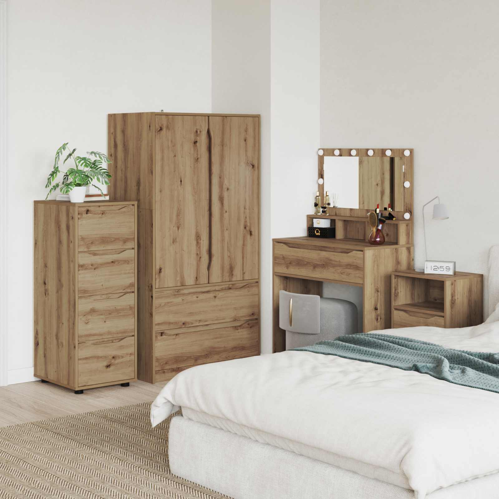 vidaXL Opslagkasten 2 pcs Wit 80 x 48 x 105 cm Bewerkt hout