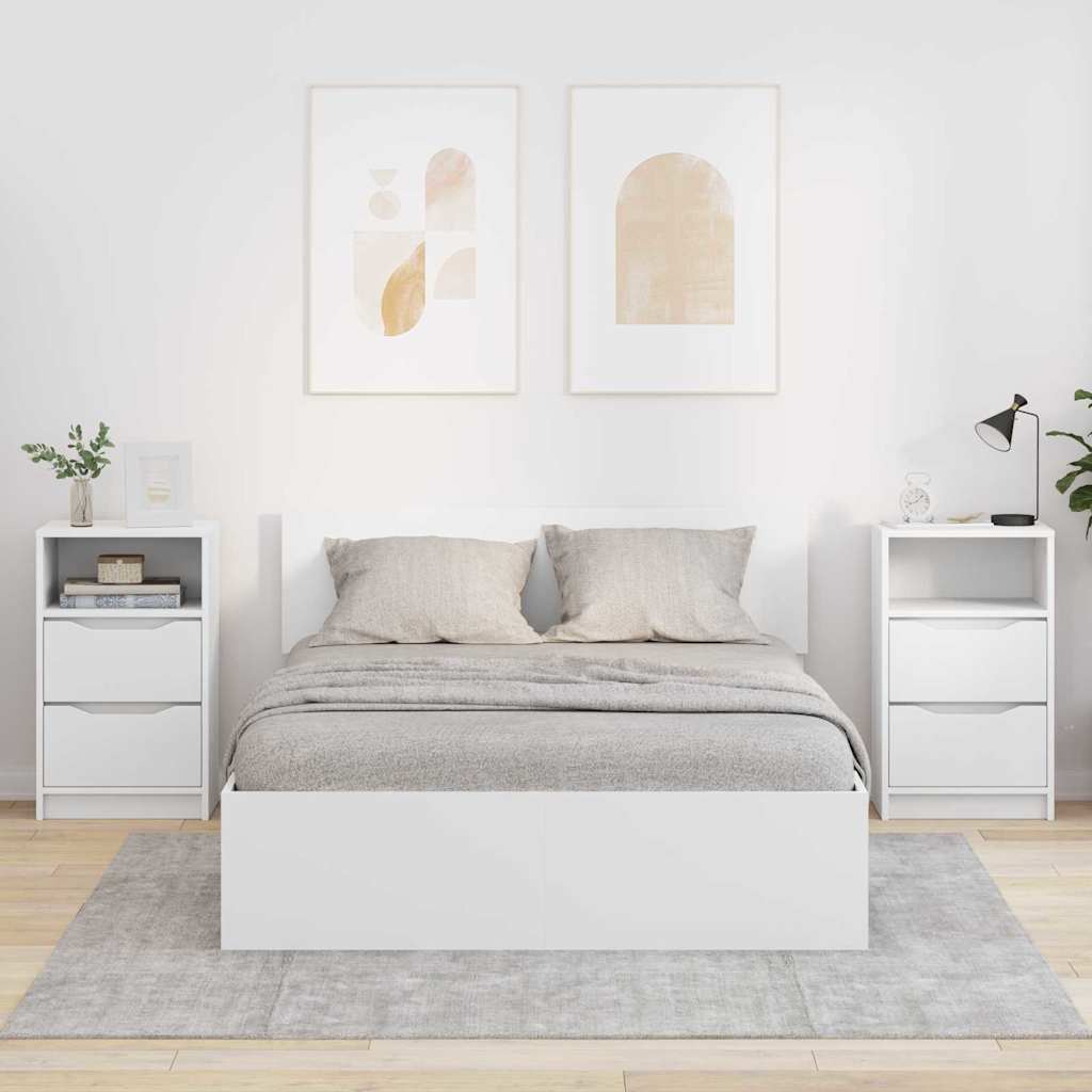 vidaXL Nachtkastje met lade Wit 40 x 30 x 467 cm Bewerkt hout