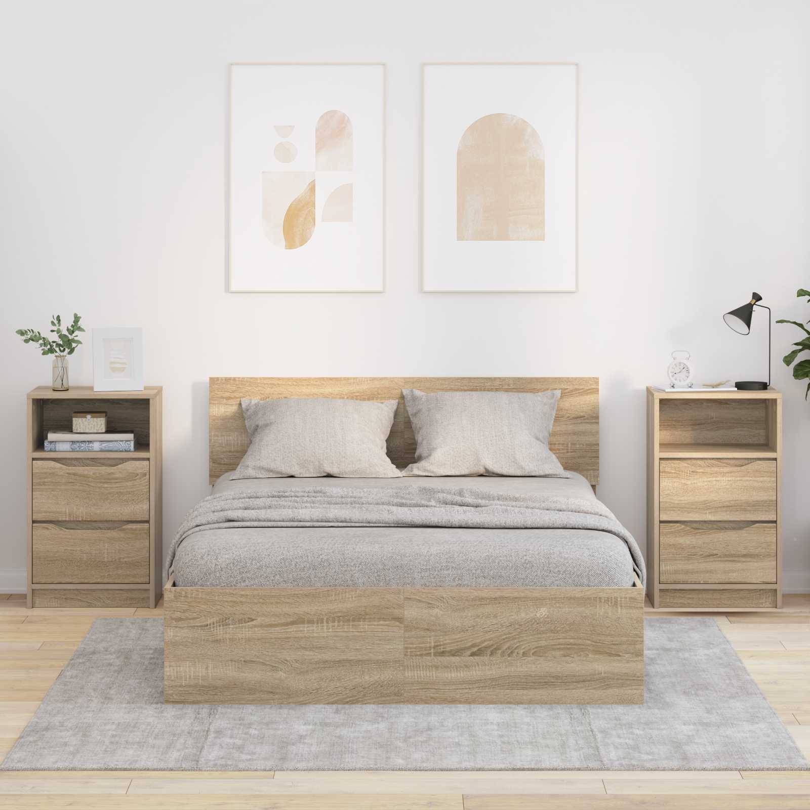 vidaXL Nachtkastje met lade Wit 40 x 30 x 467 cm Bewerkt hout