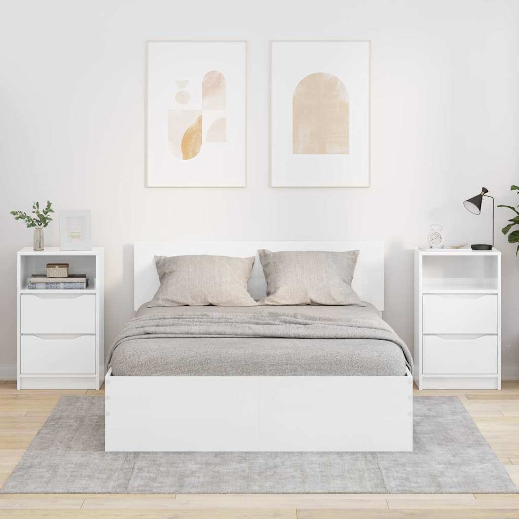 vidaXL Nachtkastje met lade Wit 40 x 30 x 467 cm Bewerkt hout