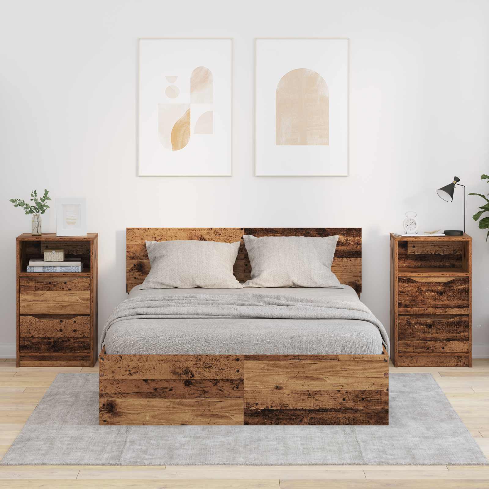 vidaXL Nachtkastje met lade Wit 40 x 30 x 467 cm Bewerkt hout