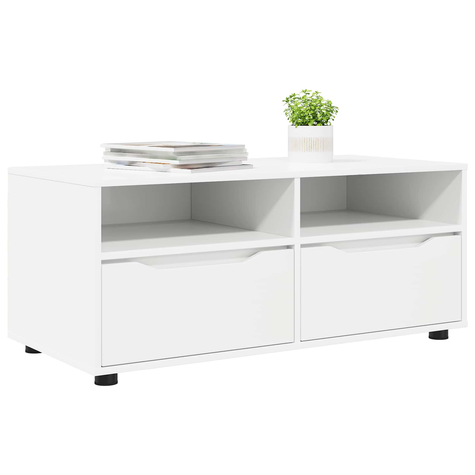 vidaXL TV-kast met lade Wit 100 x 48 x 43 cm Bewerkt hout