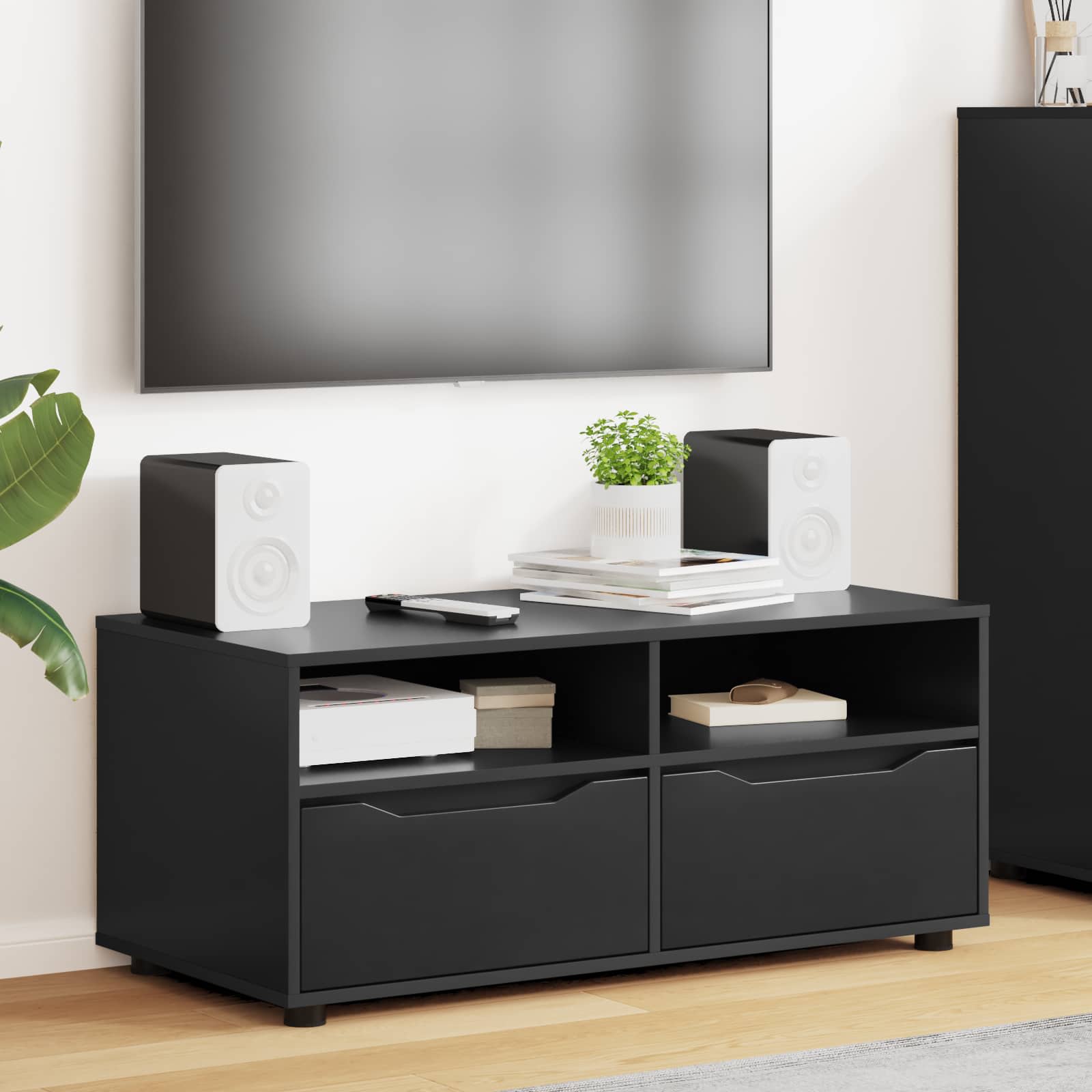 vidaXL TV-kast met lade Wit 100 x 48 x 43 cm Bewerkt hout