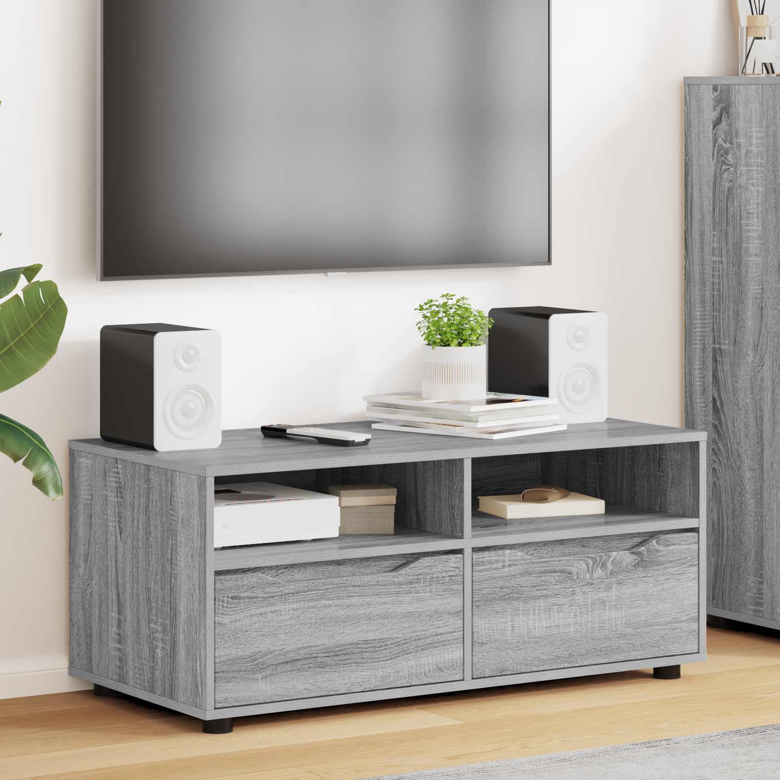 vidaXL TV-kast met lade Wit 100 x 48 x 43 cm Bewerkt hout