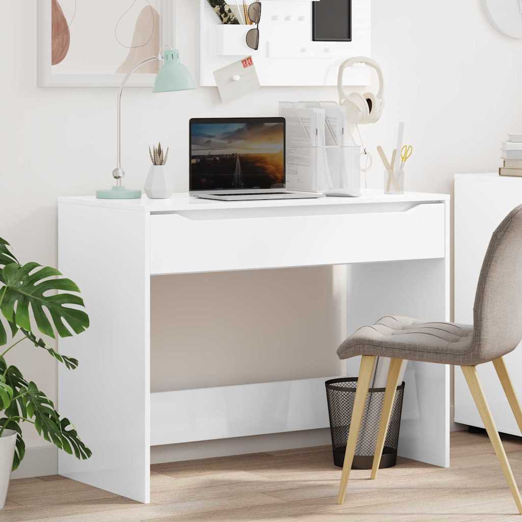 vidaXL Bureau met lade met opslag Wit 100 x 50 x 78 cm Bewerkt hout