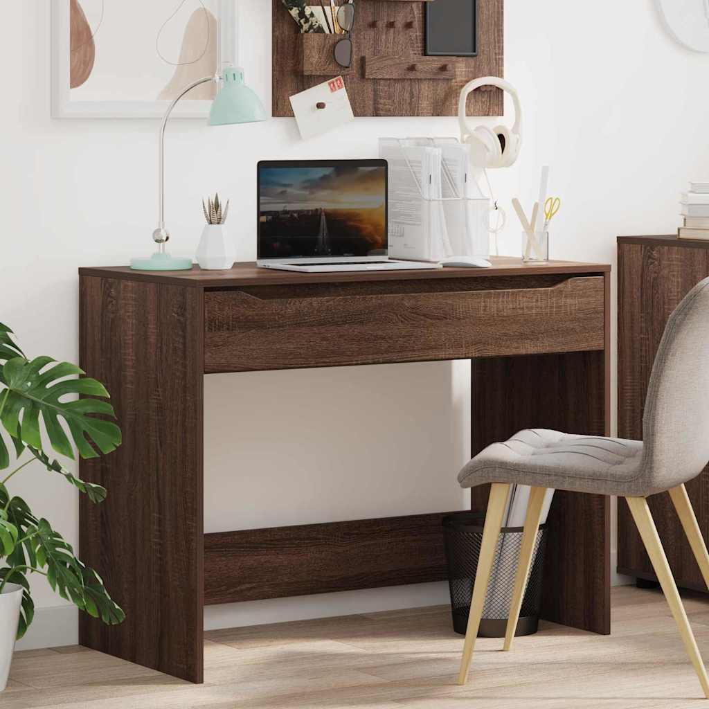 vidaXL Bureau met lade met opslag Wit 100 x 50 x 78 cm Bewerkt hout