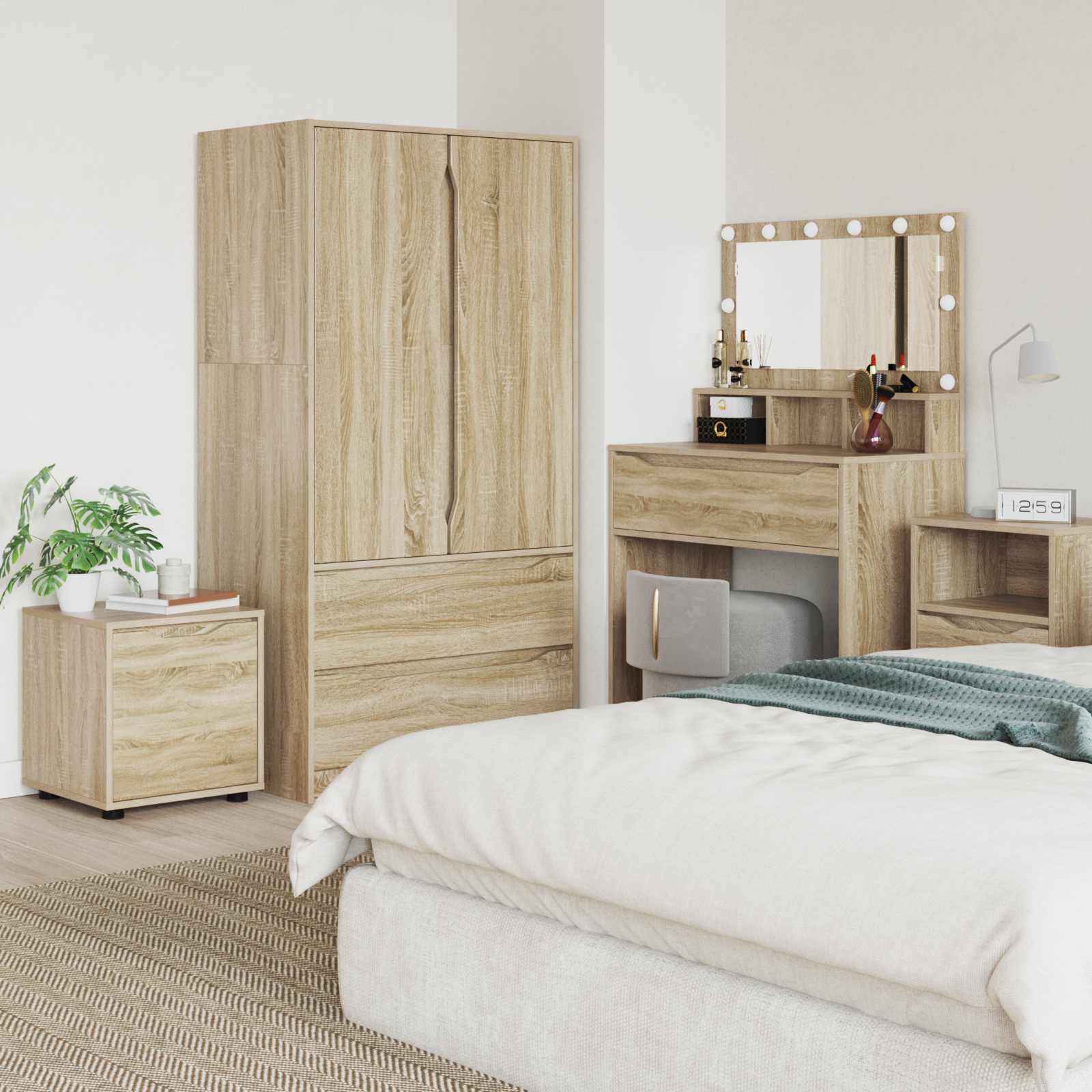 vidaXL Badkamer Kast Wit 40,5 x 40 x 44 cm Bewerkt hout