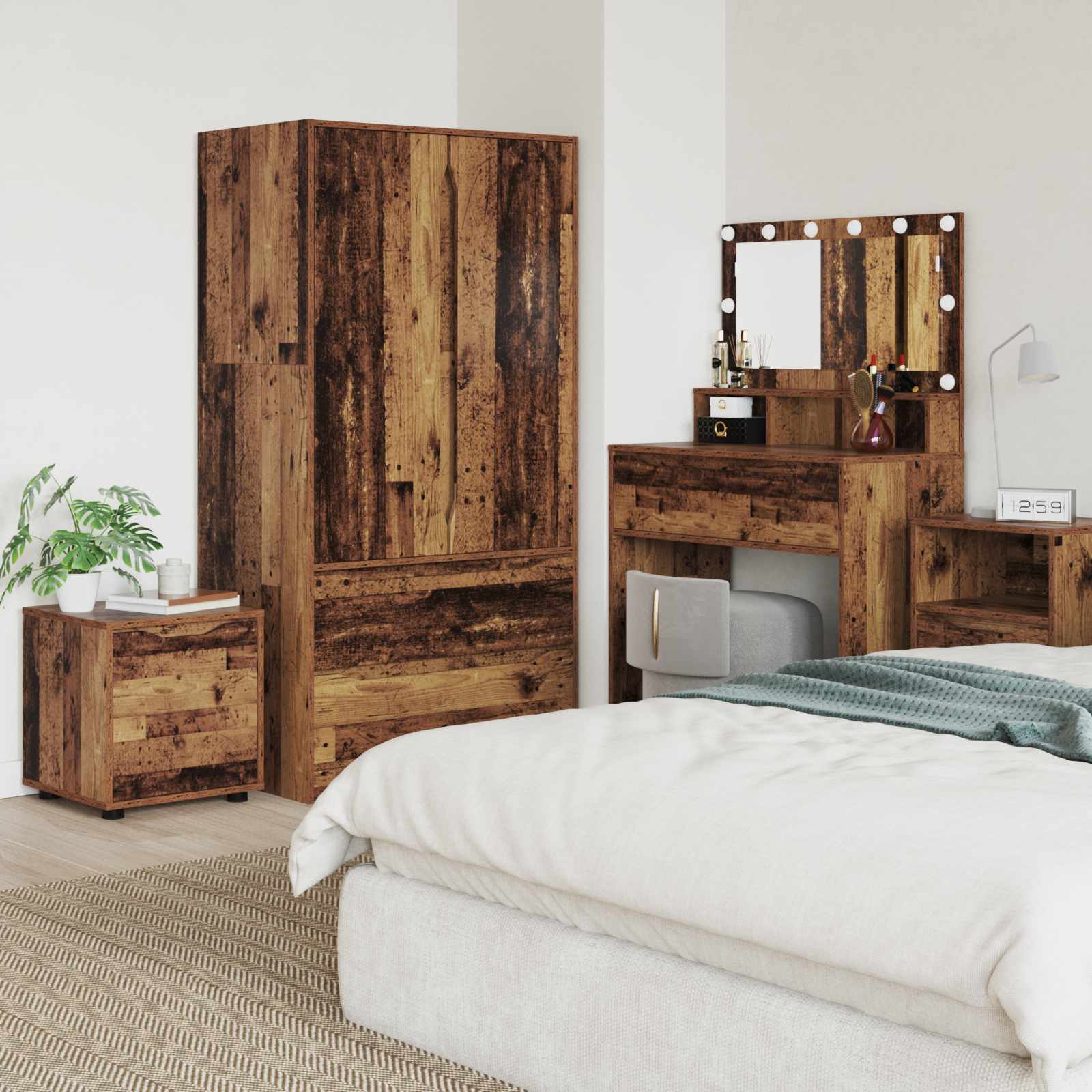 vidaXL Badkamer Kast Wit 40,5 x 40 x 44 cm Bewerkt hout