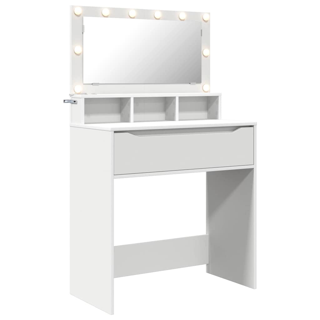 vidaXL Slaapkamer Kaptafels Wit 80 x 39,6 x 135 cm Bewerkt hout