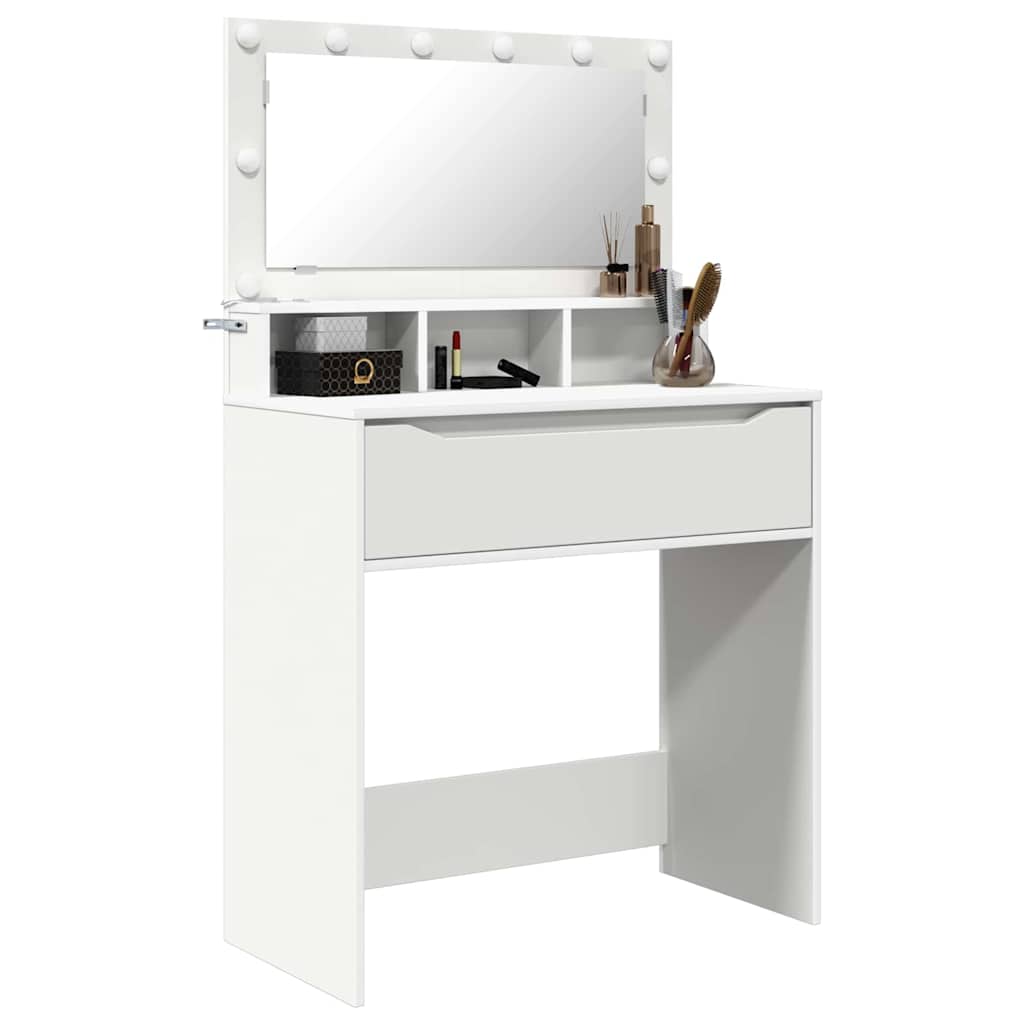 vidaXL Slaapkamer Kaptafels Wit 80 x 39,6 x 135 cm Bewerkt hout
